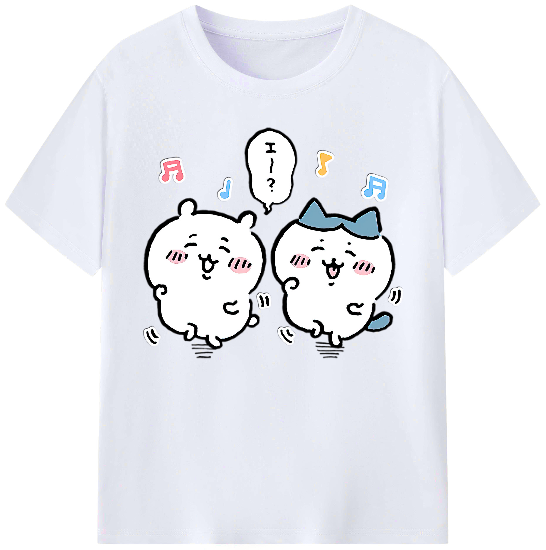 （画像用） ちいかわ ハチワレ Chii-kawa hachiware 綿100％ メンズ半袖Tシャツ｜肌触りやわらか＆通気性