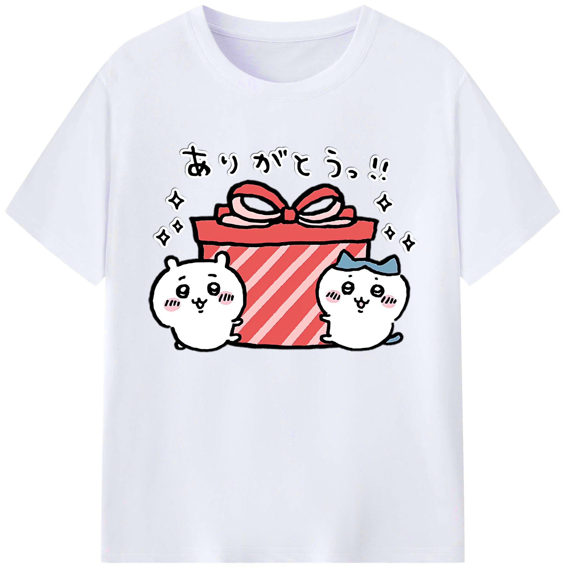 （画像用） ちいかわ ハチワレ Chii-kawa hachiware 綿100％ メンズ半袖Tシャツ｜肌触りやわらか＆通気性