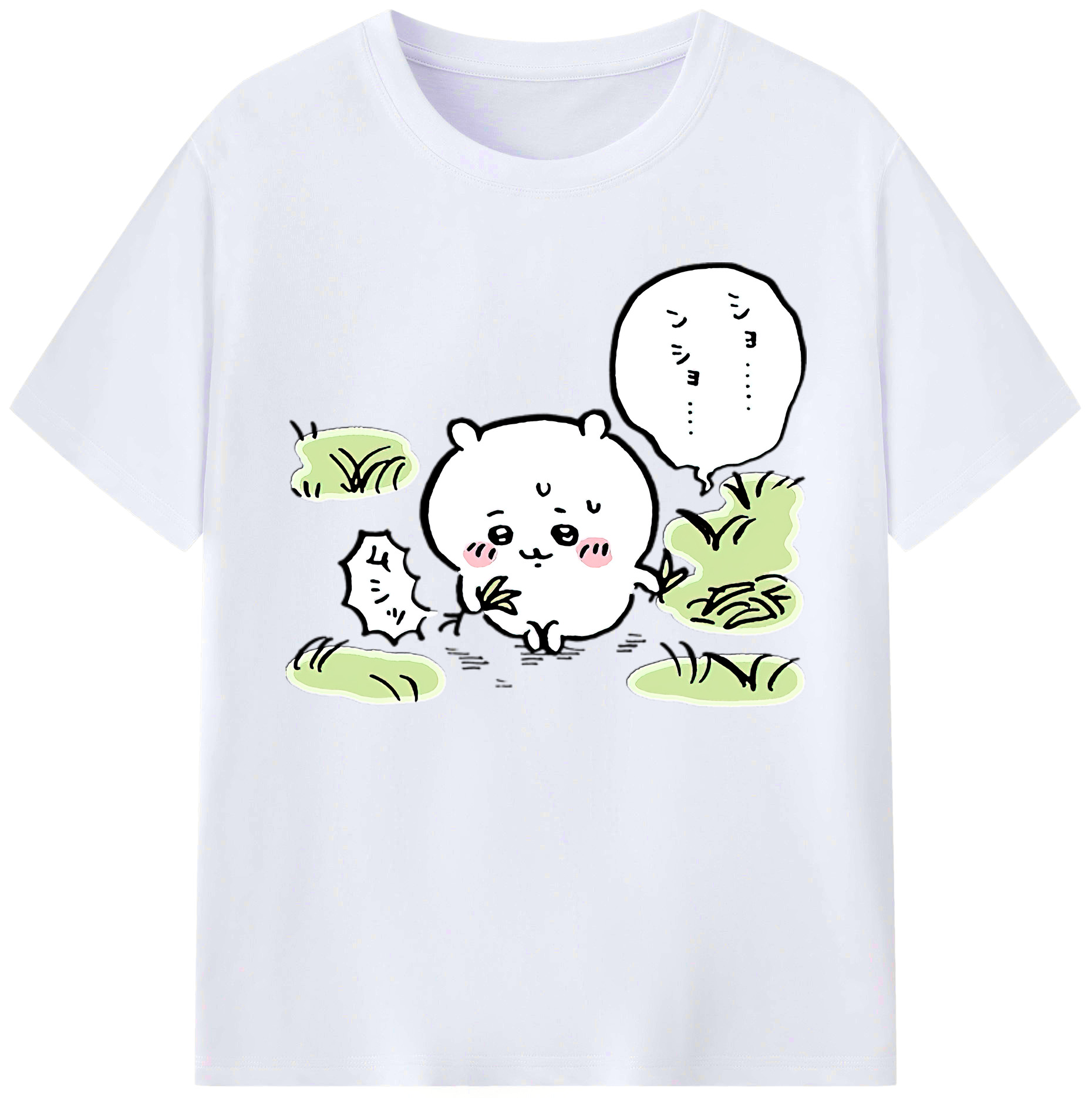 （画像用） ちいかわ ちいかわ Chii-kawa chiikawa 綿100％ メンズ半袖Tシャツ｜肌触りやわらか＆通気性