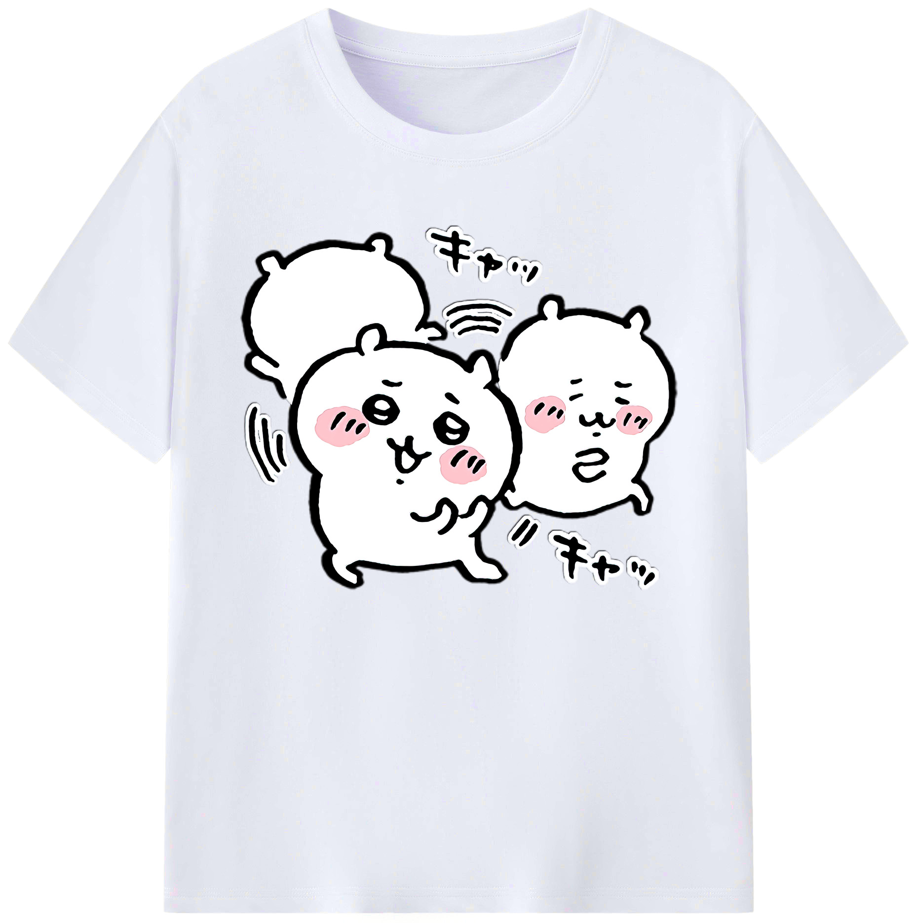 （画像用） ちいかわ ちいかわ Chii-kawa chiikawa 綿100％ メンズ半袖Tシャツ｜肌触りやわらか＆通気性