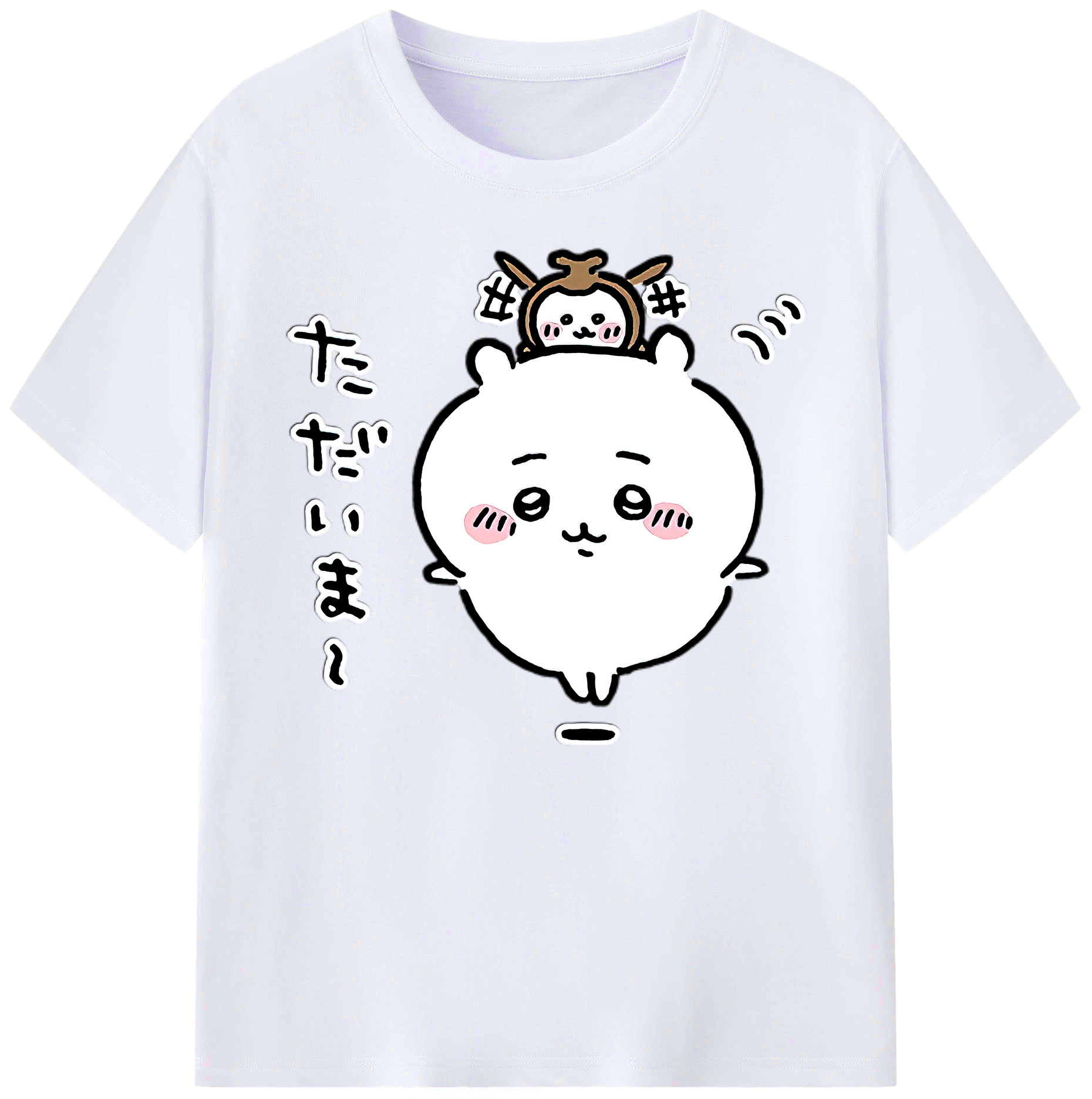 （画像用） ちいかわ ちいかわ Chii-kawa chiikawa 綿100％ メンズ半袖Tシャツ｜肌触りやわらか＆通気性