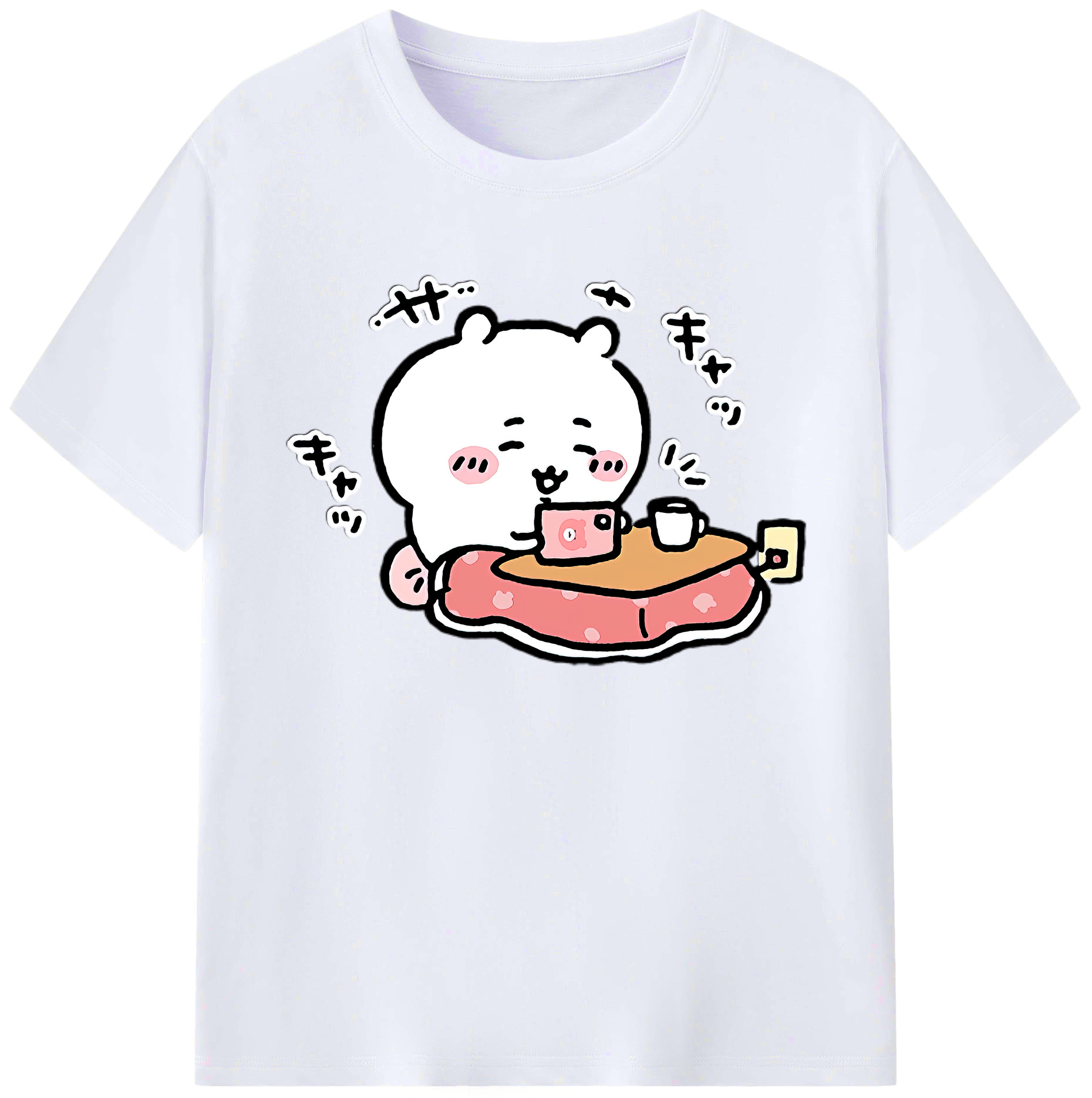 （画像用） ちいかわ ちいかわ Chii-kawa chiikawa 綿100％ メンズ半袖Tシャツ｜肌触りやわらか＆通気性