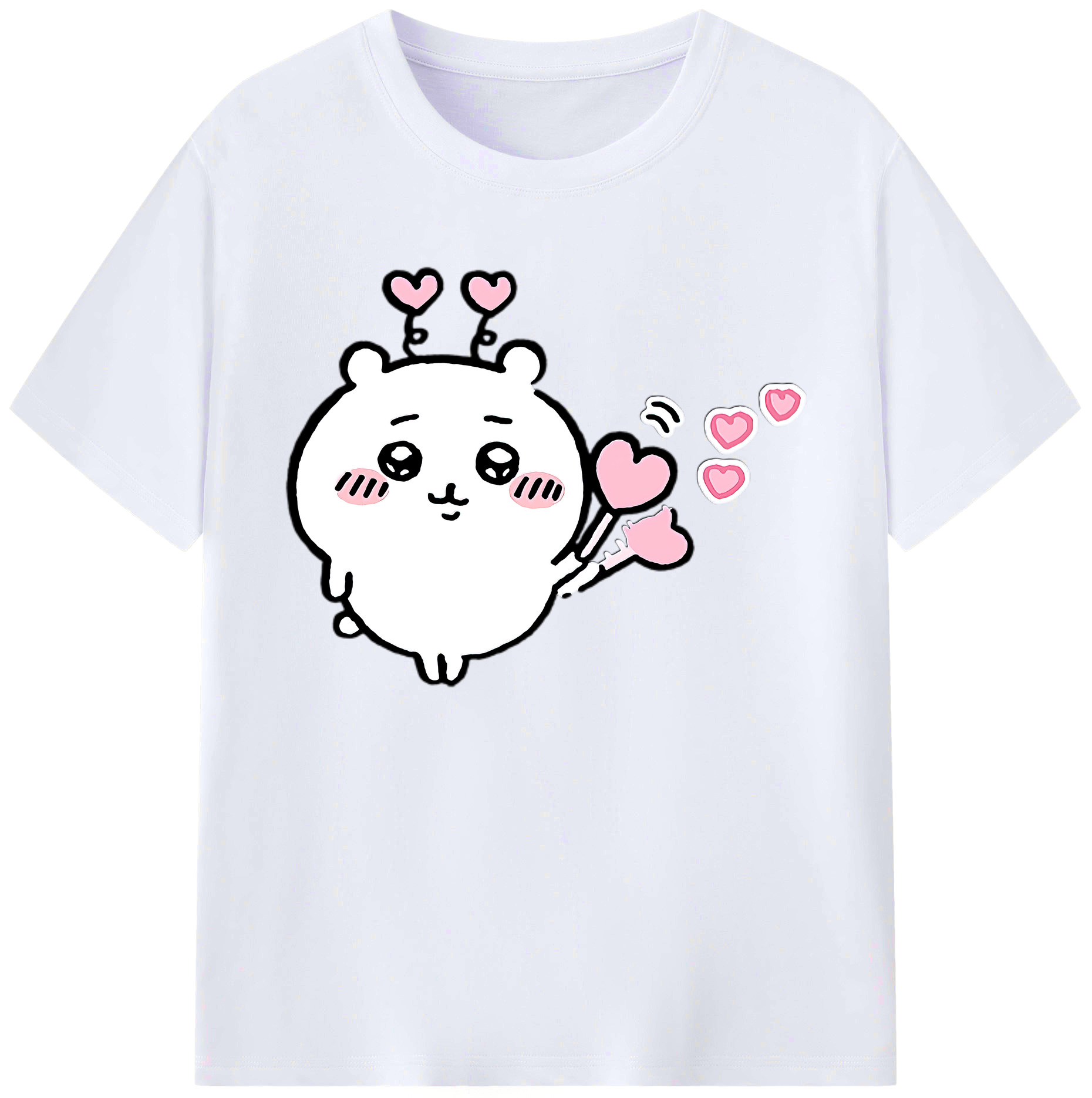 （画像用） ちいかわ ちいかわ Chii-kawa chiikawa 綿100％ メンズ半袖Tシャツ｜肌触りやわらか＆通気性