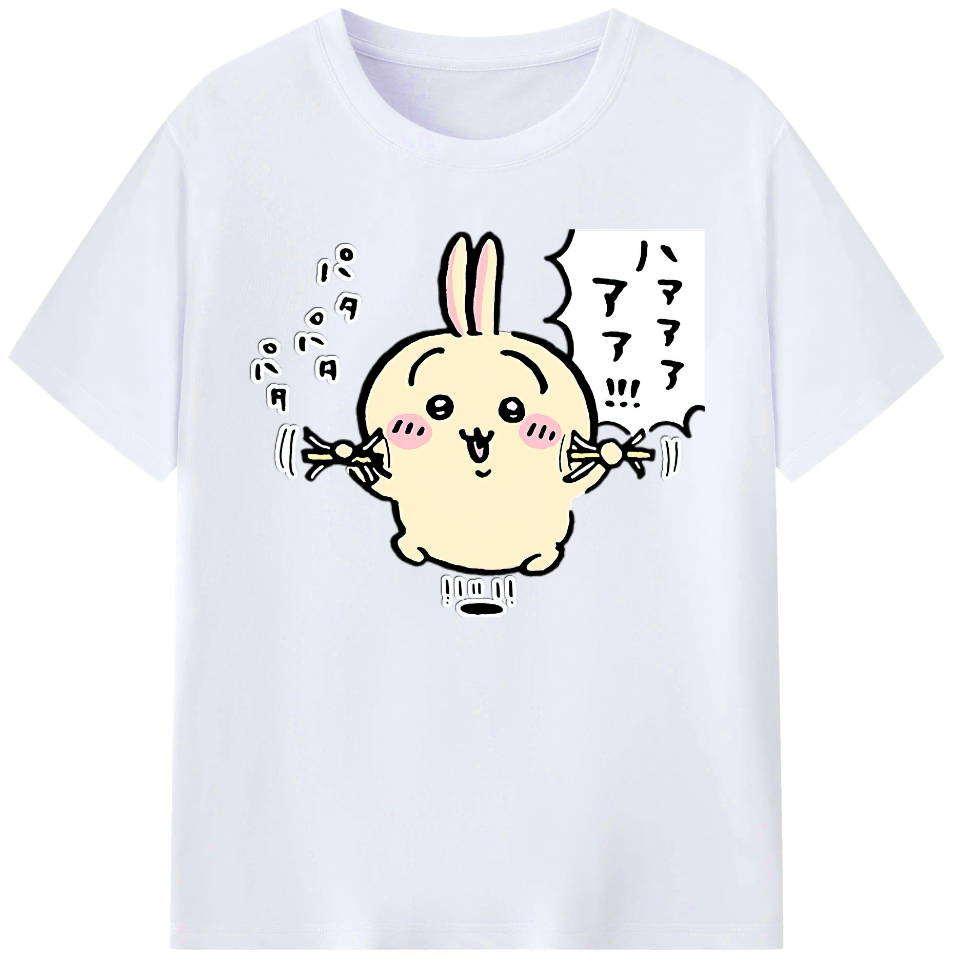 （画像用） ちいかわ うさぎ Chii-kawa usagi 綿100％ メンズ半袖Tシャツ｜肌触りやわらか＆通気性