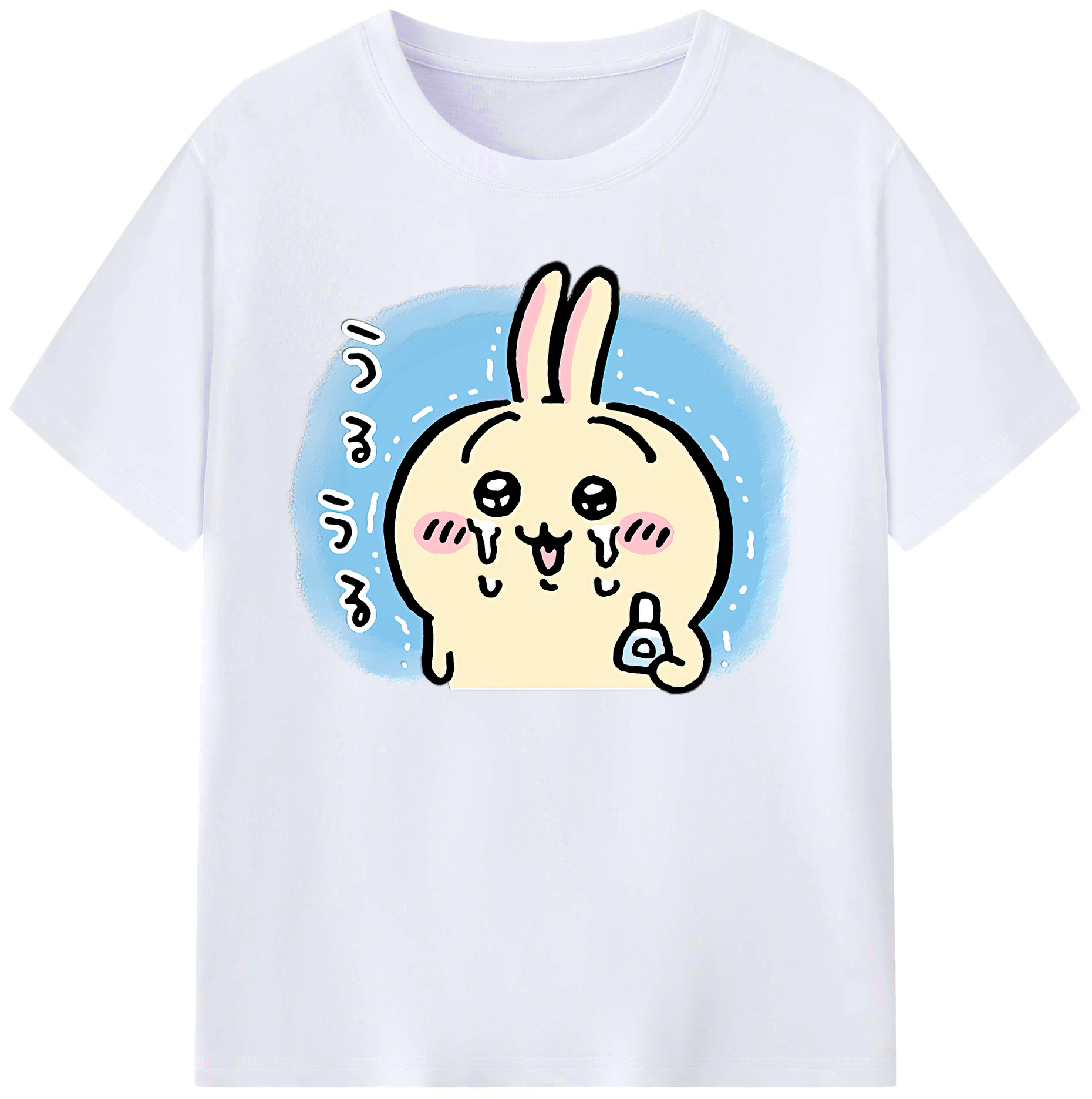 （画像用） ちいかわ うさぎ Chii-kawa usagi 綿100％ メンズ半袖Tシャツ｜肌触りやわらか＆通気性