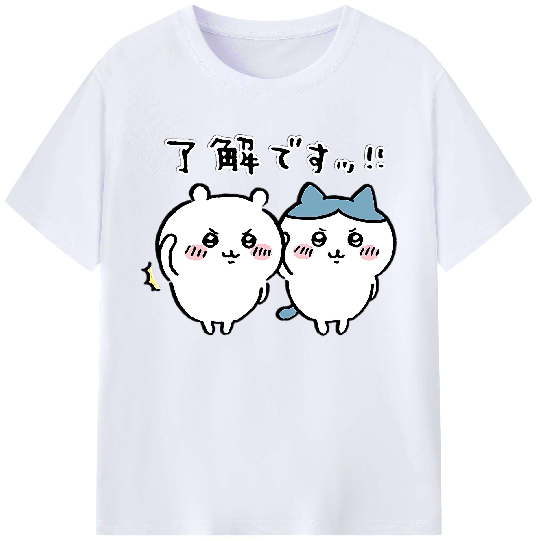 （画像用） ちいかわ ハチワレ Chii-kawa hachiware 綿100％ メンズ半袖Tシャツ｜肌触りやわらか＆通気性