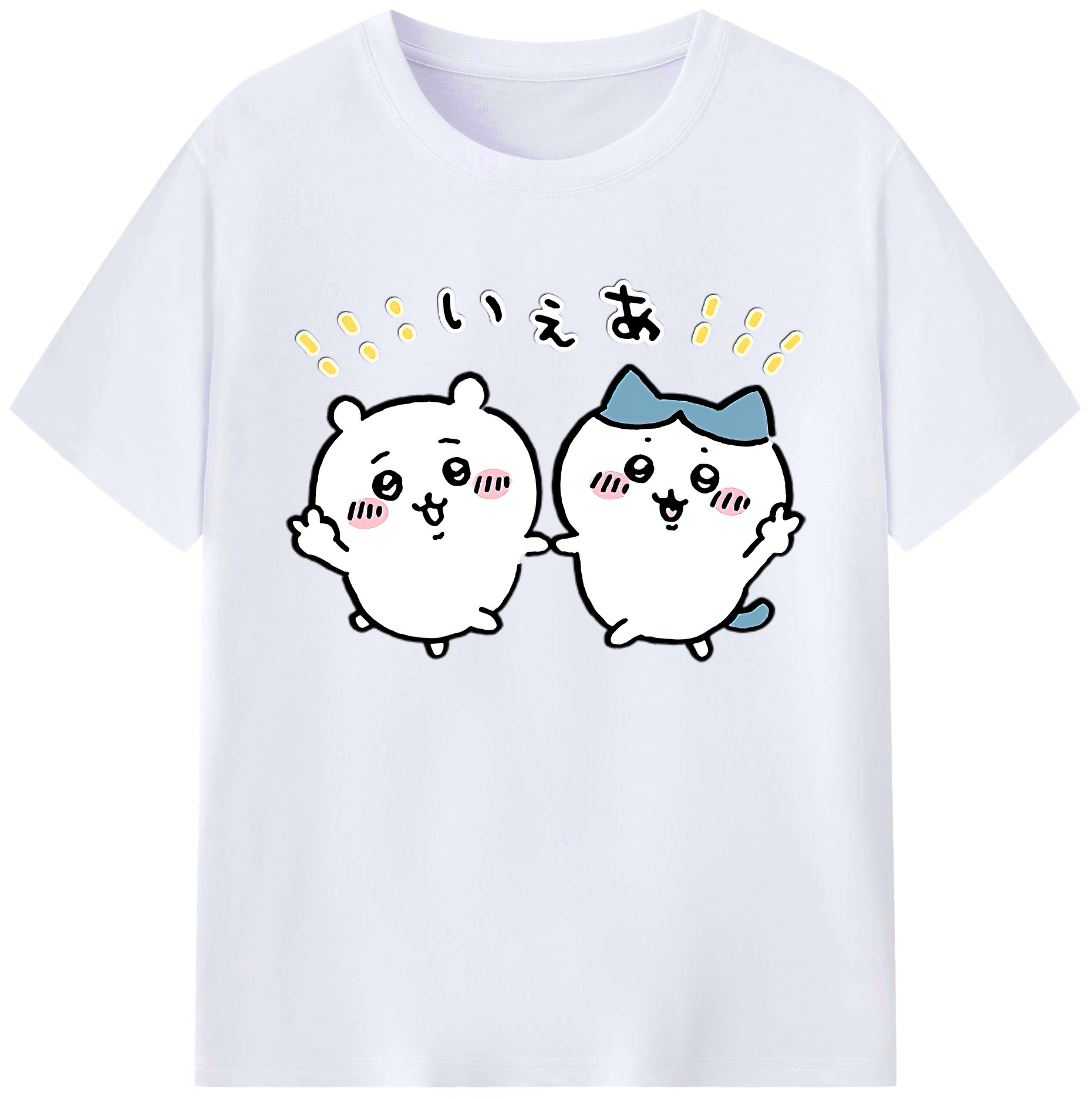 （画像用） ちいかわ ハチワレ Chii-kawa hachiware 綿100％ メンズ半袖Tシャツ｜肌触りやわらか＆通気性