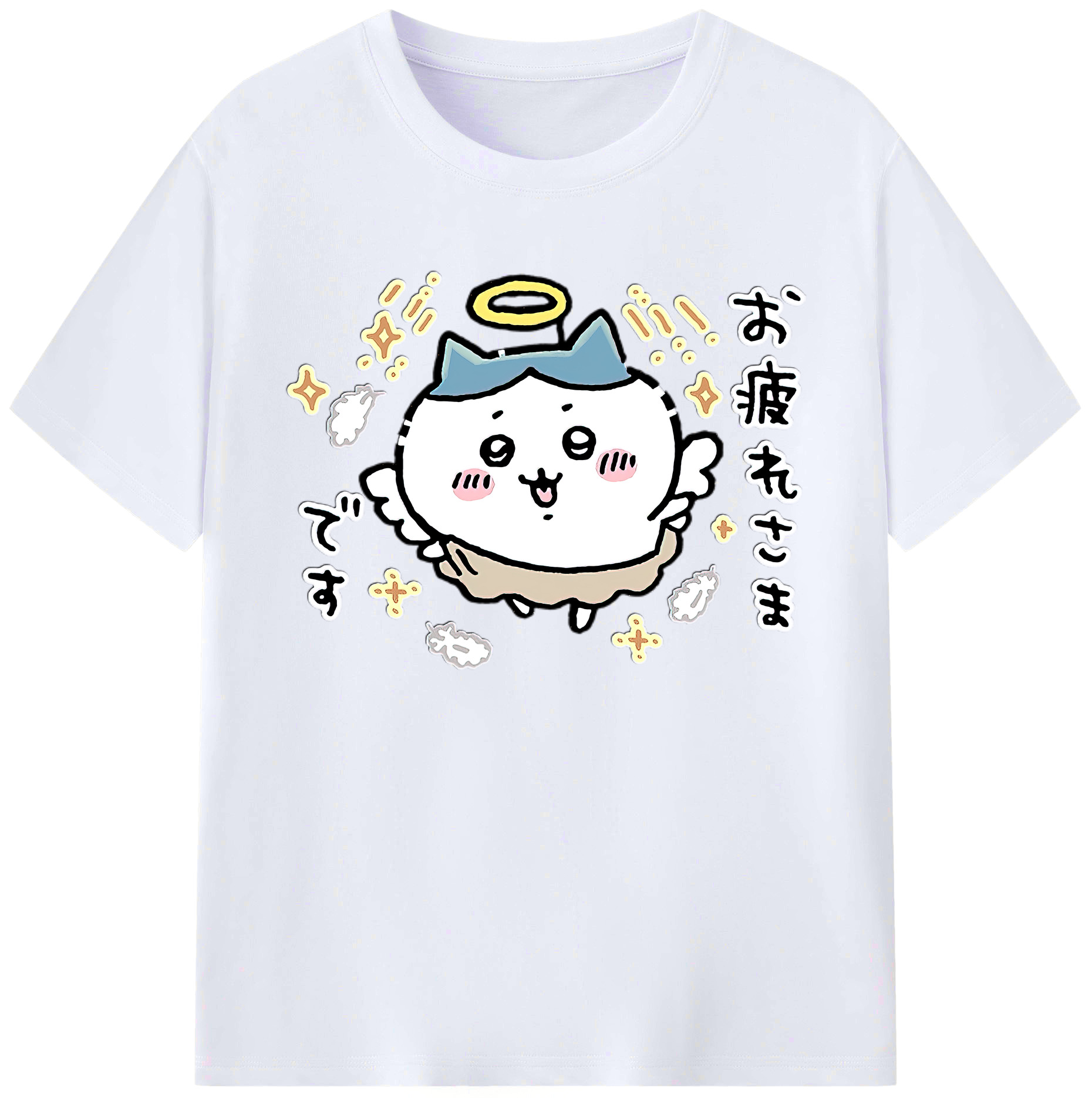 （画像用） ちいかわ ハチワレ Chii-kawa hachiware 綿100％ メンズ半袖Tシャツ｜肌触りやわらか＆通気性