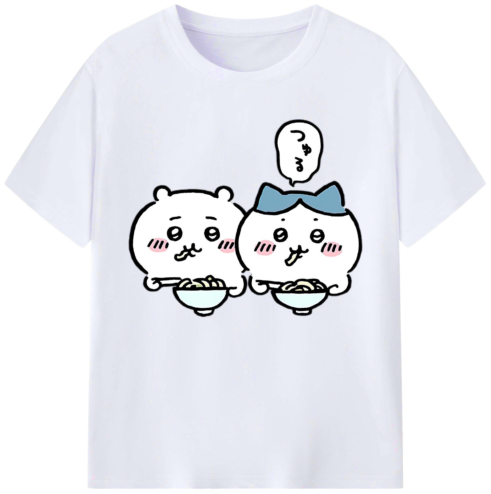 （画像用） ちいかわ ハチワレ Chii-kawa hachiware 綿100％ メンズ半袖Tシャツ｜肌触りやわらか＆通気性