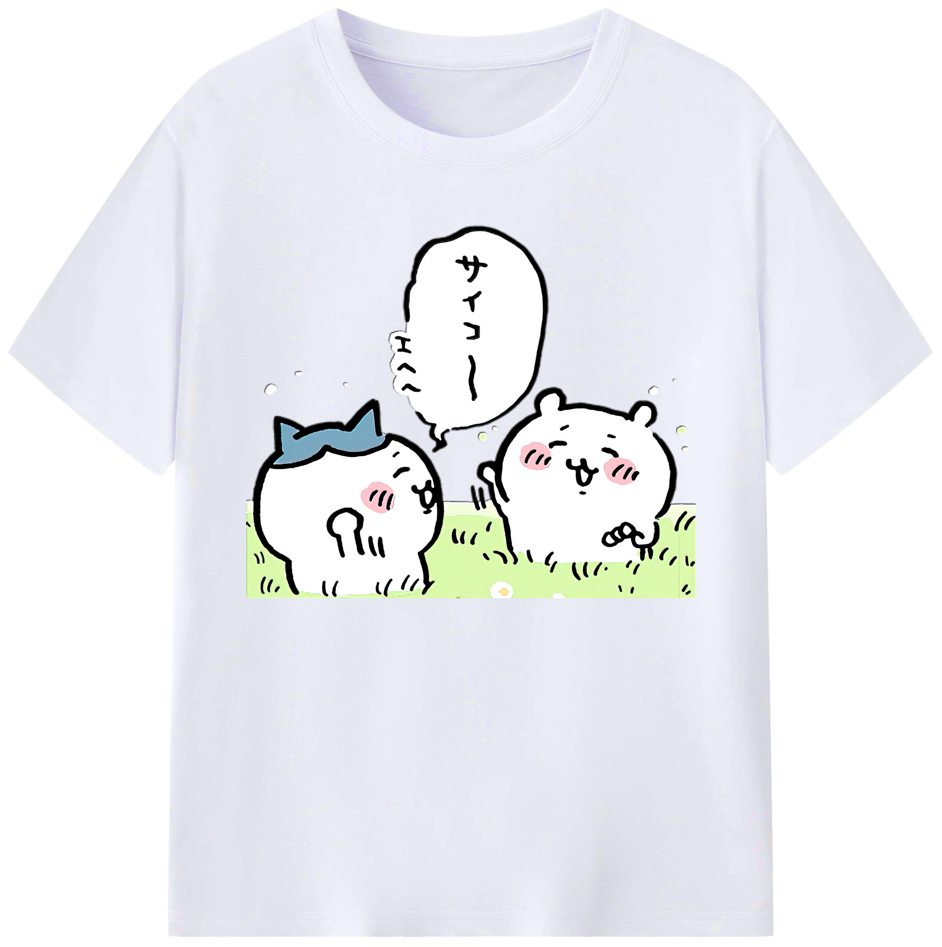 （画像用） ちいかわ ちいかわ Chii-kawa chiikawa 綿100％ メンズ半袖Tシャツ｜肌触りやわらか＆通気性