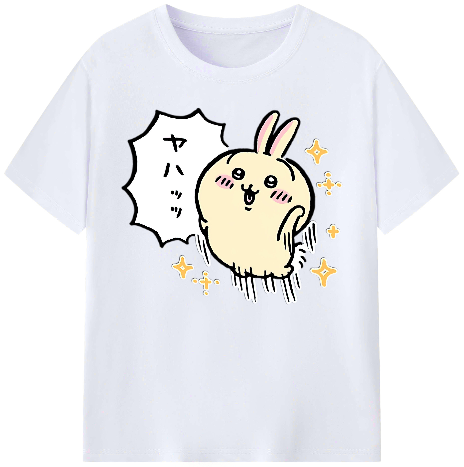 （画像用） ちいかわ うさぎ Chii-kawa usagi 綿100％ メンズ半袖Tシャツ｜肌触りやわらか＆通気性