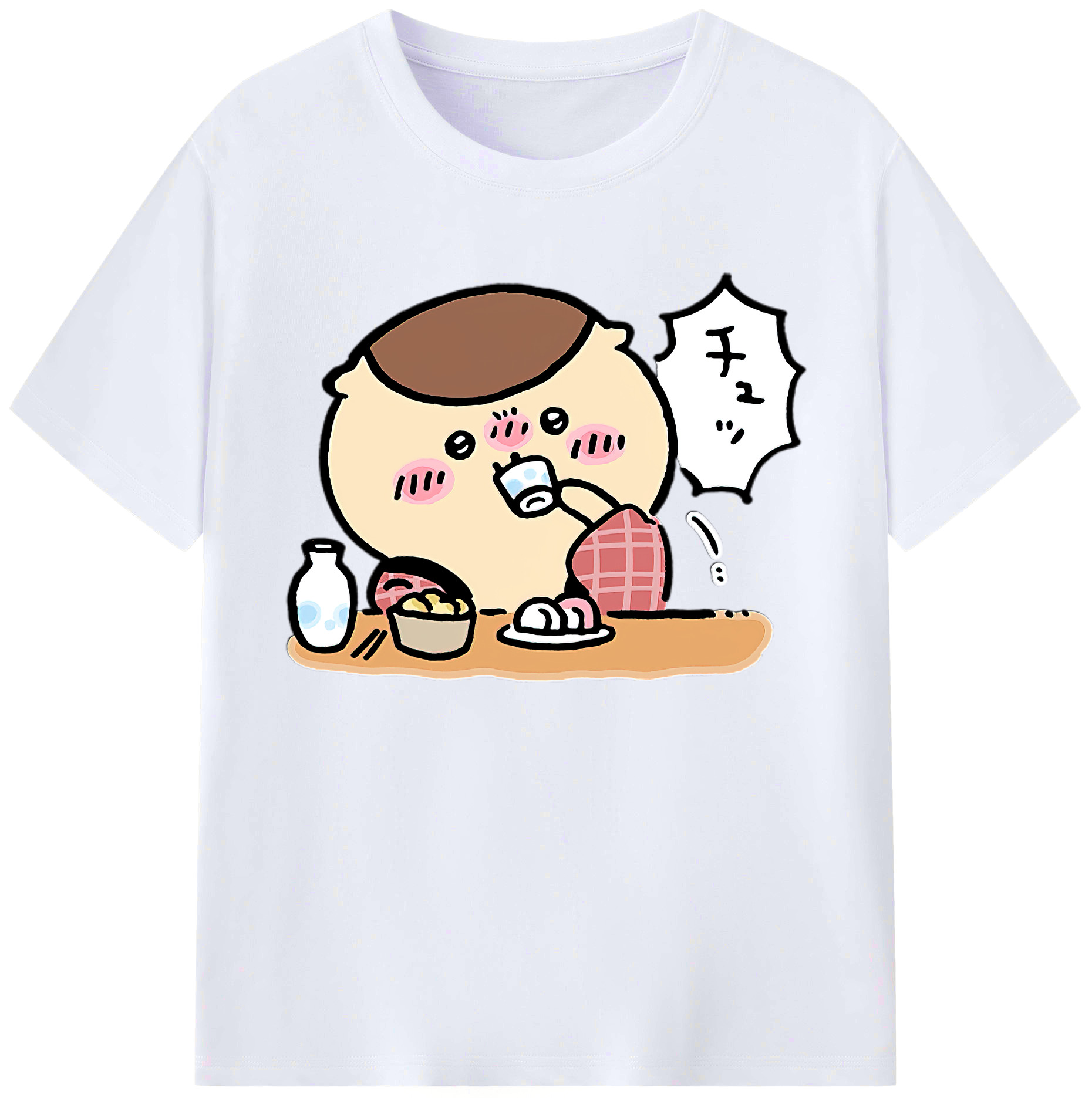 （画像用） ちいかわ くりまんじゅう Chii-kawa kuri manjū 綿100％ メンズ半袖Tシャツ｜肌触りやわらか＆通気性