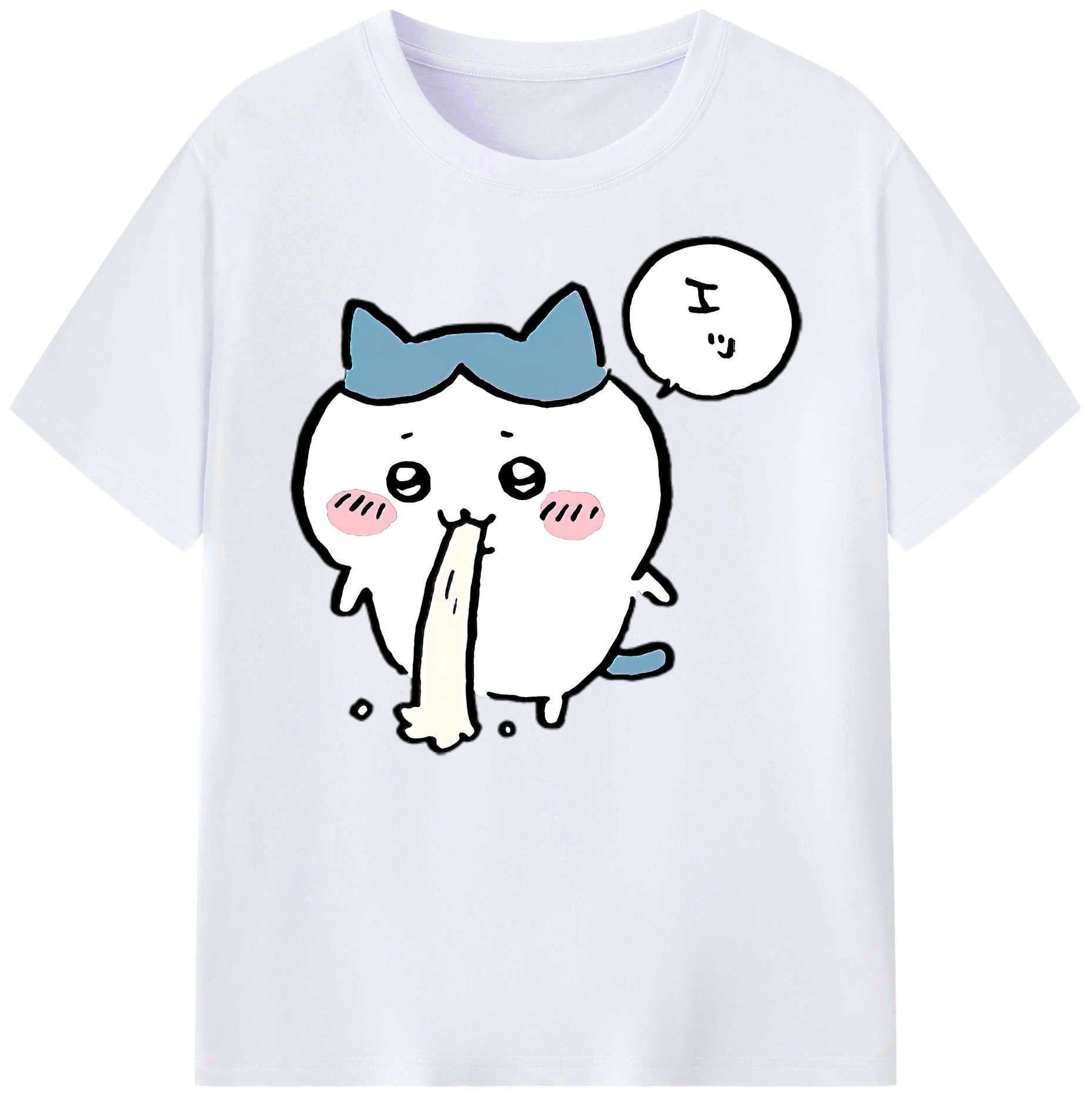 （画像用） ちいかわ ハチワレ Chii-kawa hachiware 綿100％ メンズ半袖Tシャツ｜肌触りやわらか＆通気性