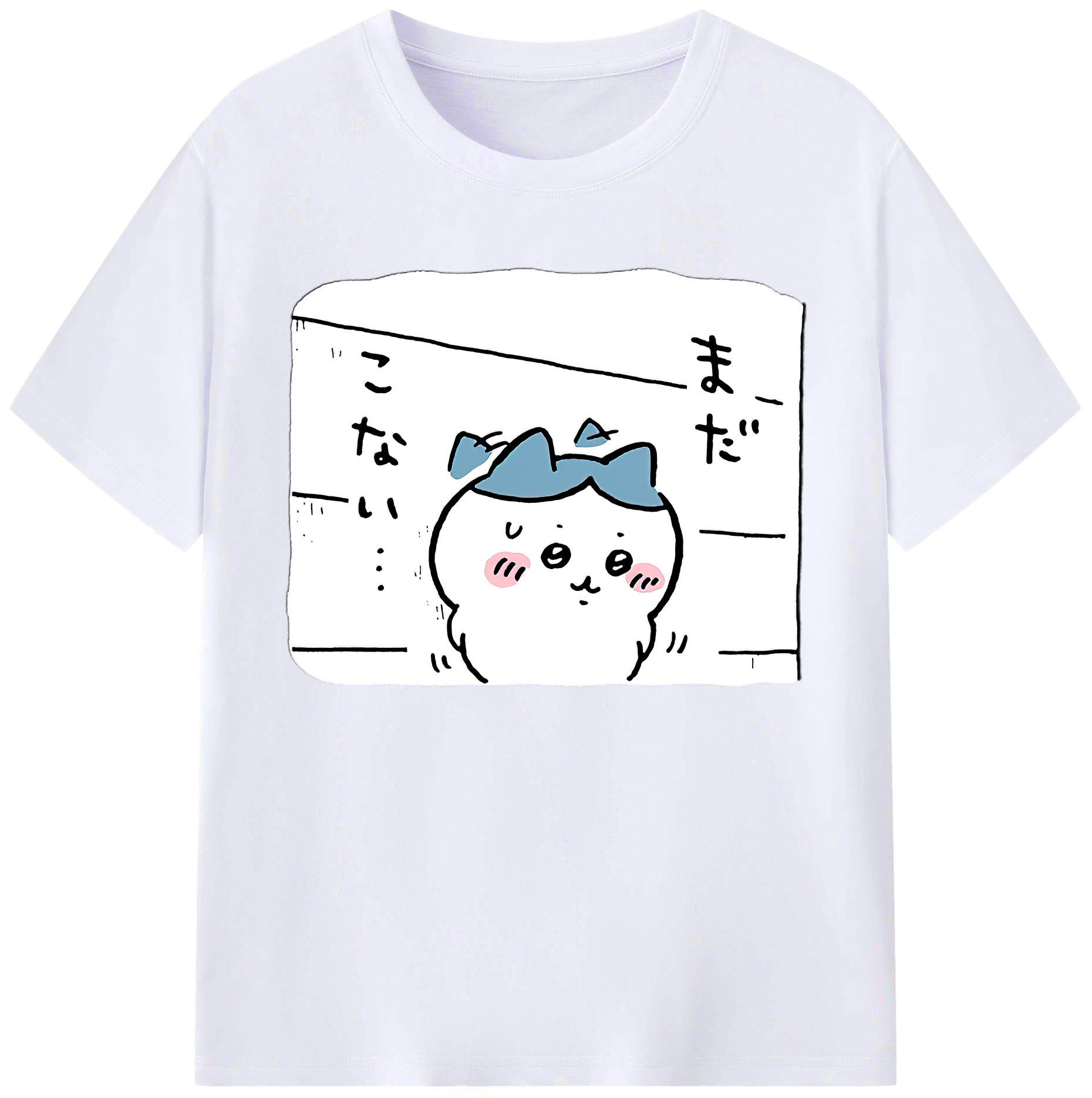 （画像用） ちいかわ ハチワレ Chii-kawa hachiware 綿100％ メンズ半袖Tシャツ｜肌触りやわらか＆通気性