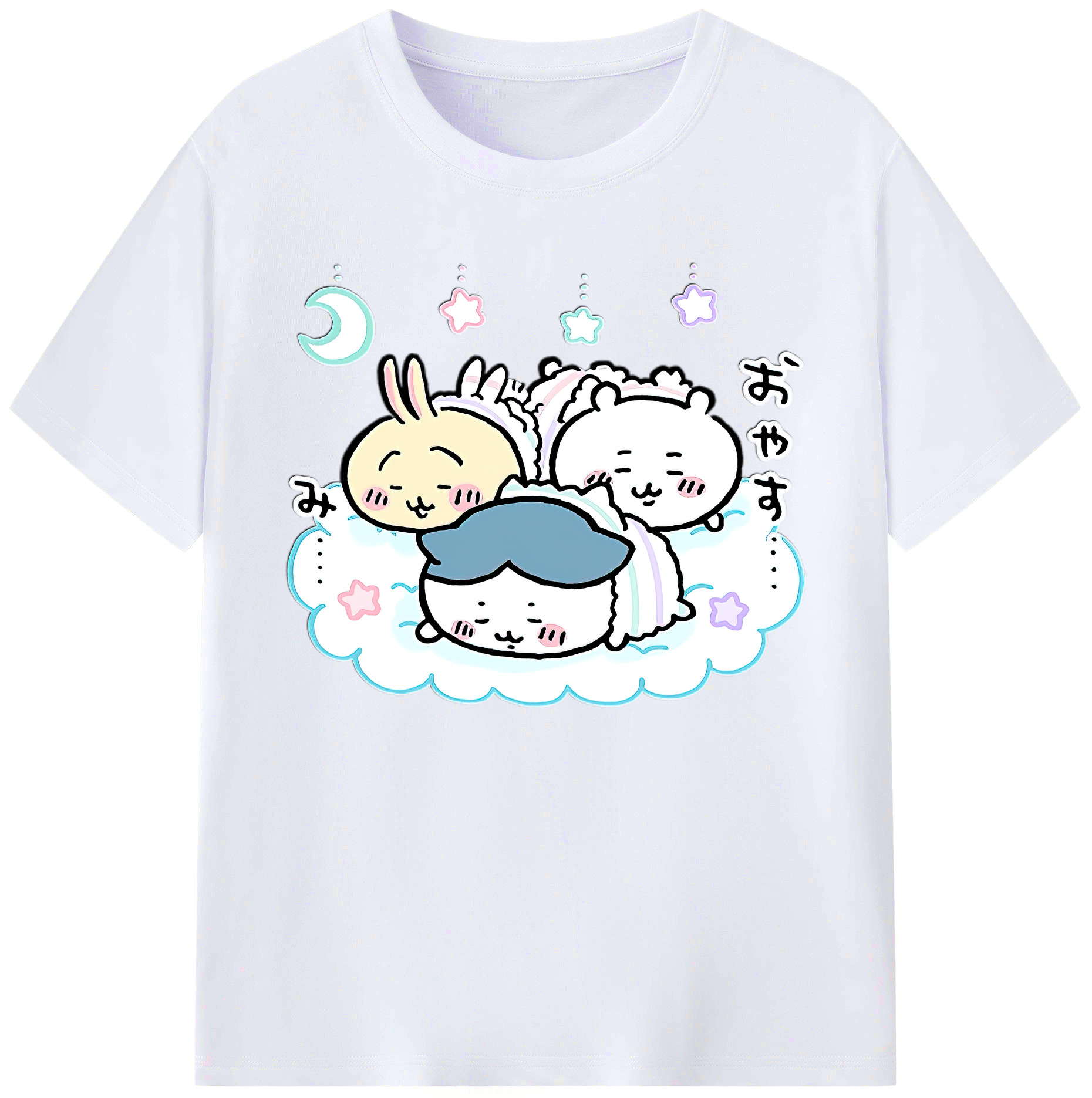 （画像用） ちいかわ ハチワレ Chii-kawa hachiware 綿100％ メンズ半袖Tシャツ｜肌触りやわらか＆通気性