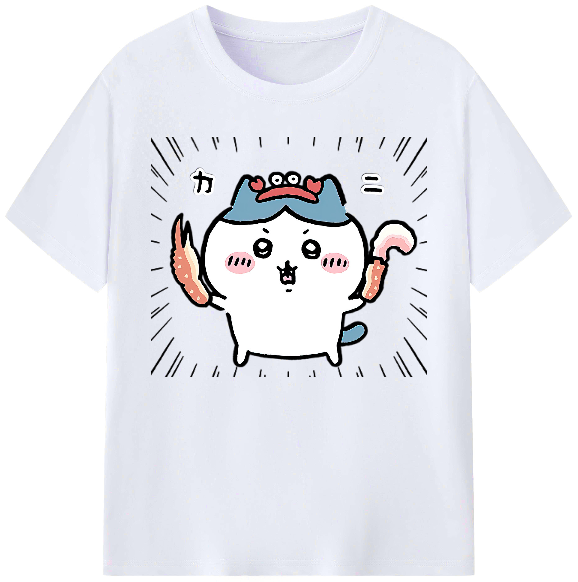 （画像用） ちいかわ ハチワレ Chii-kawa hachiware 綿100％ メンズ半袖Tシャツ｜肌触りやわらか＆通気性
