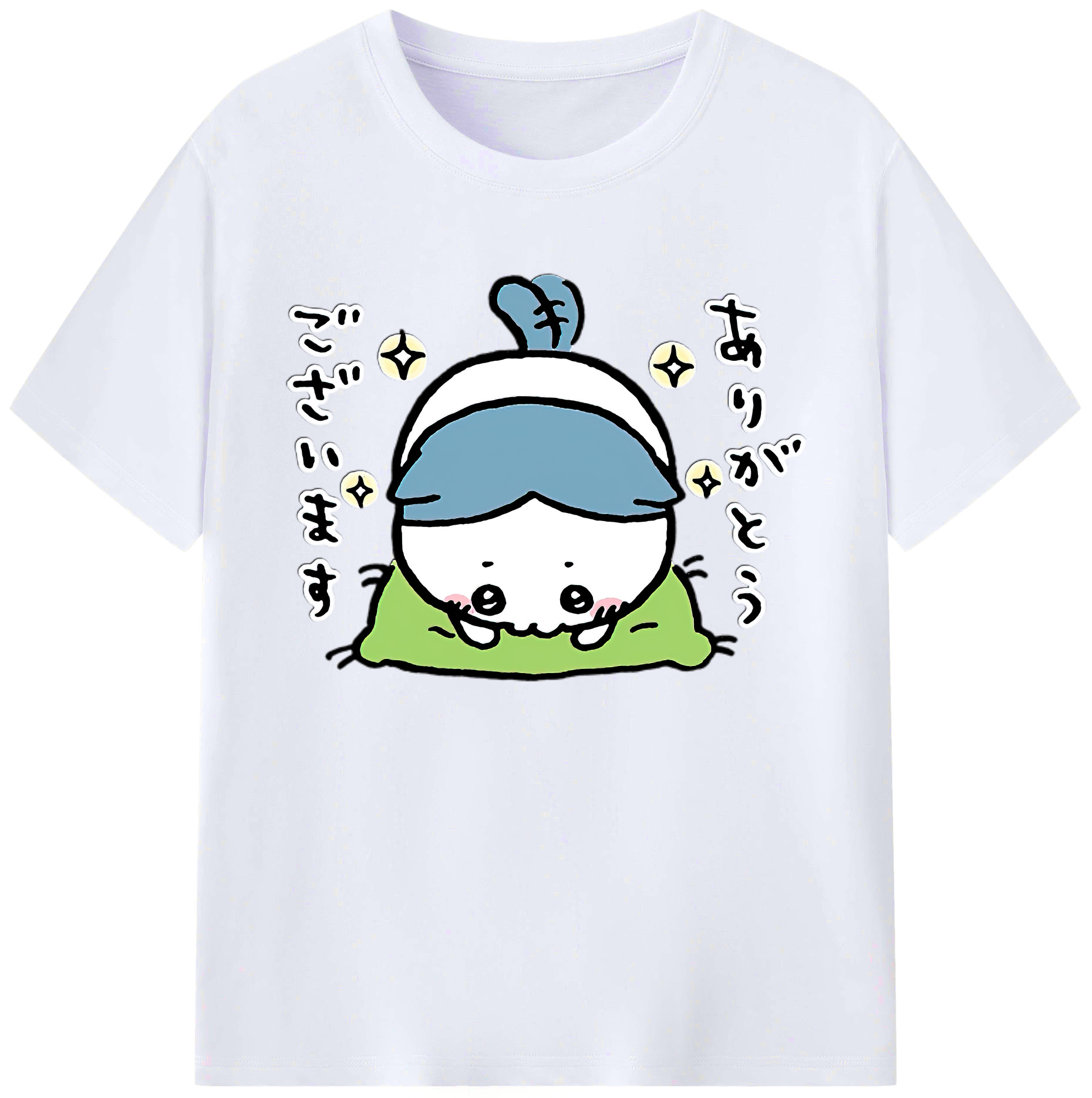 （画像用） ちいかわ ハチワレ Chii-kawa hachiware 綿100％ メンズ半袖Tシャツ｜肌触りやわらか＆通気性