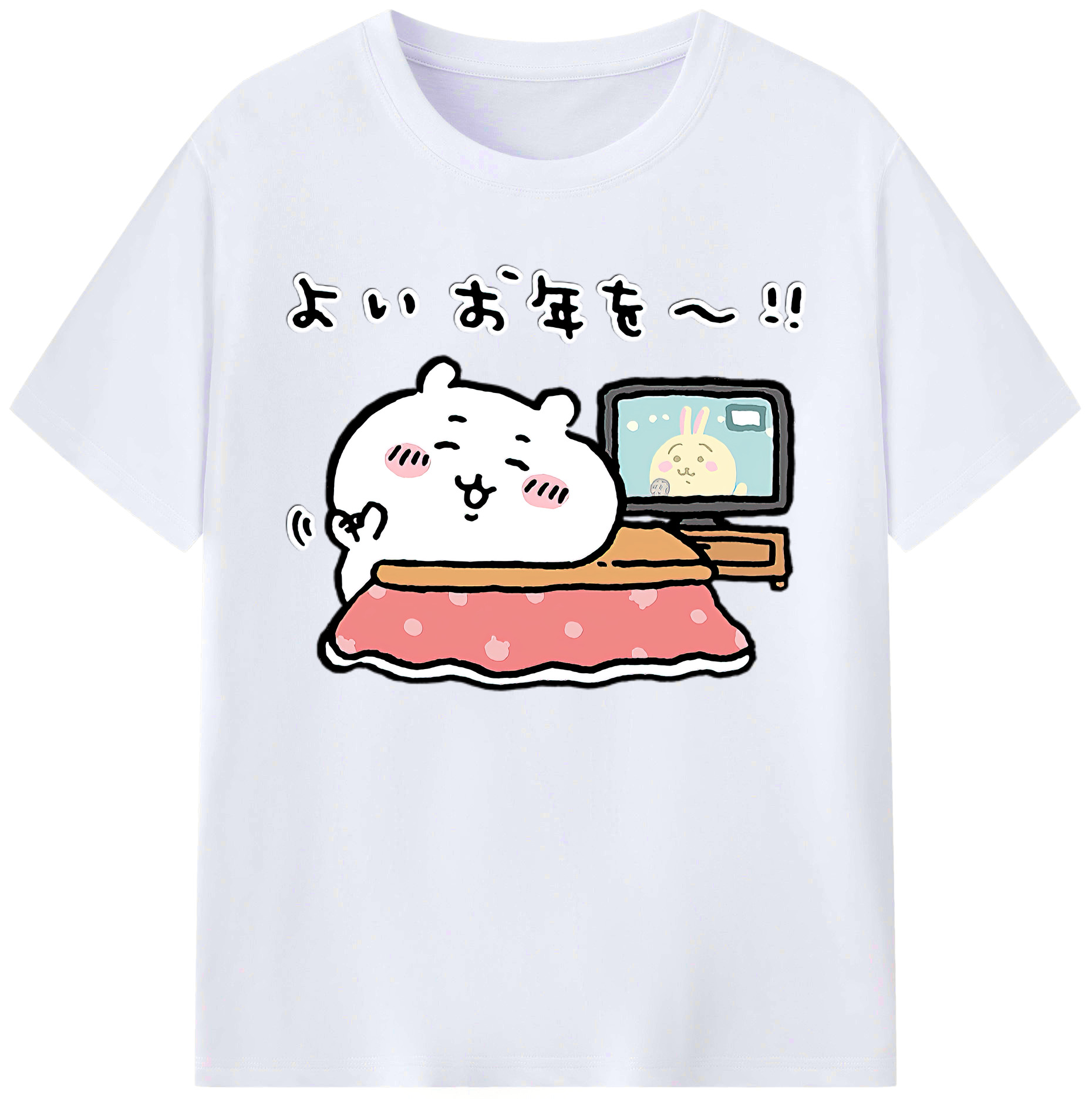 （画像用） ちいかわ ちいかわ Chii-kawa chiikawa 綿100％ メンズ半袖Tシャツ｜肌触りやわらか＆通気性