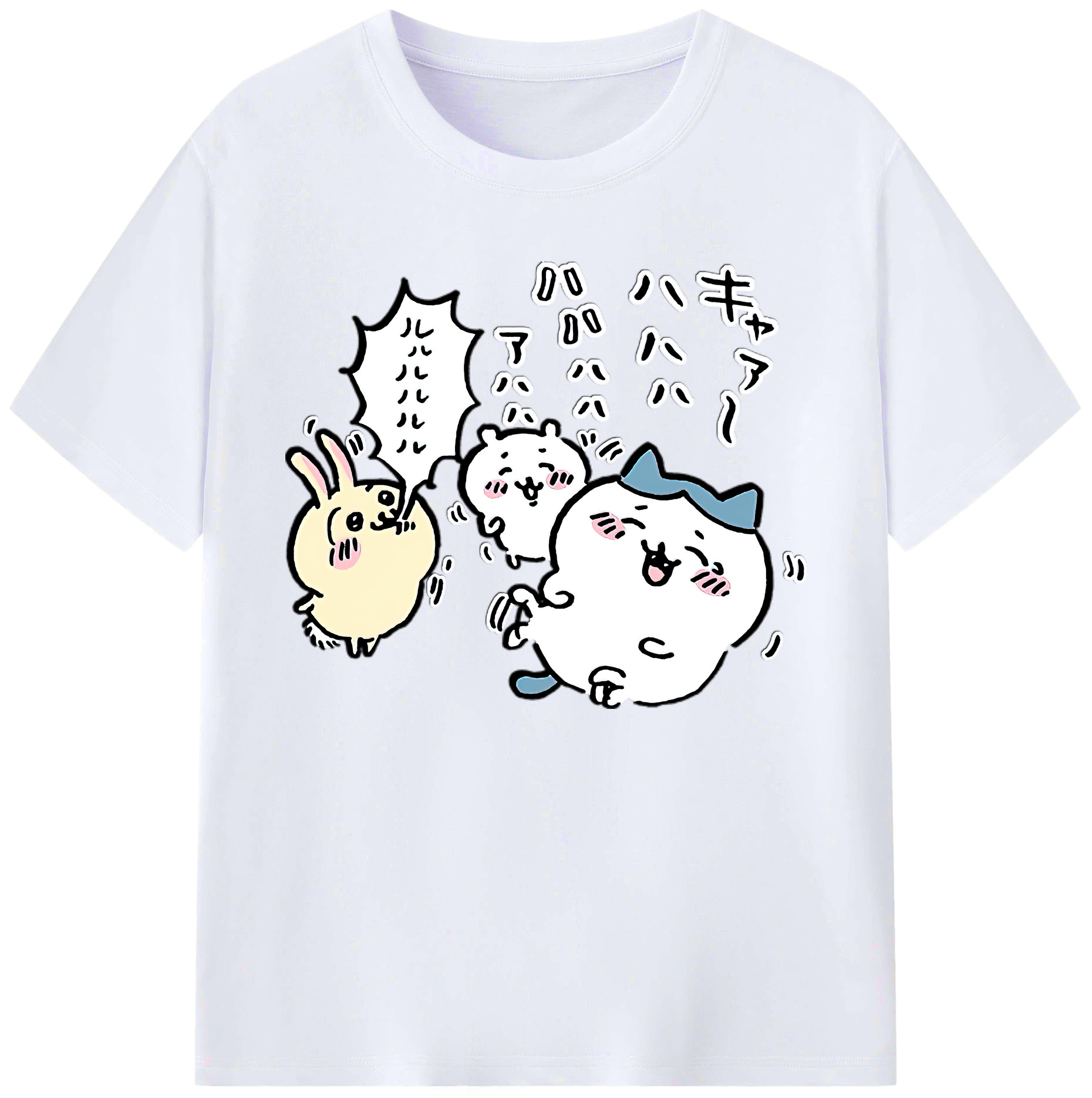 （画像用） ちいかわ うさぎ Chii-kawa usagi 綿100％ メンズ半袖Tシャツ｜肌触りやわらか＆通気性
