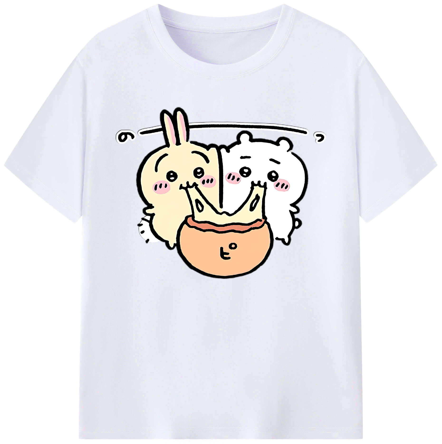 （画像用） ちいかわ うさぎ Chii-kawa usagi 綿100％ メンズ半袖Tシャツ｜肌触りやわらか＆通気性