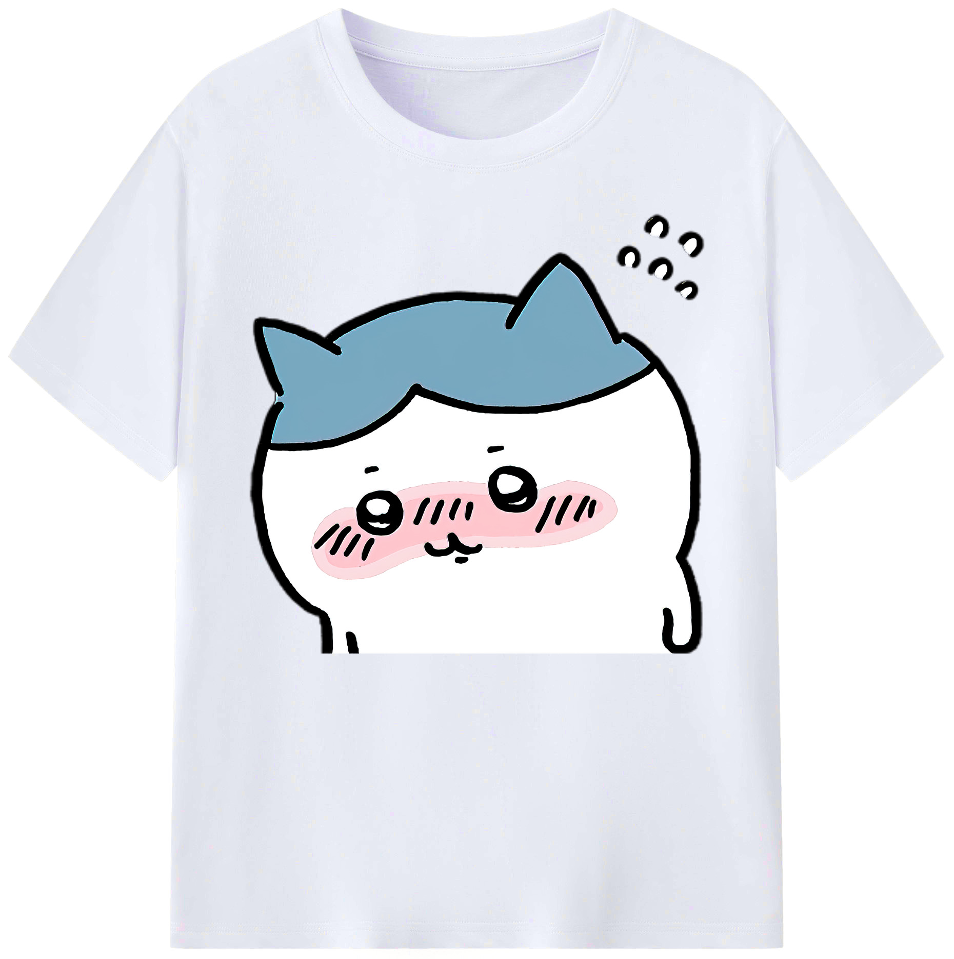 （画像用） ちいかわ ハチワレ Chii-kawa hachiware 綿100％ メンズ半袖Tシャツ｜肌触りやわらか＆通気性