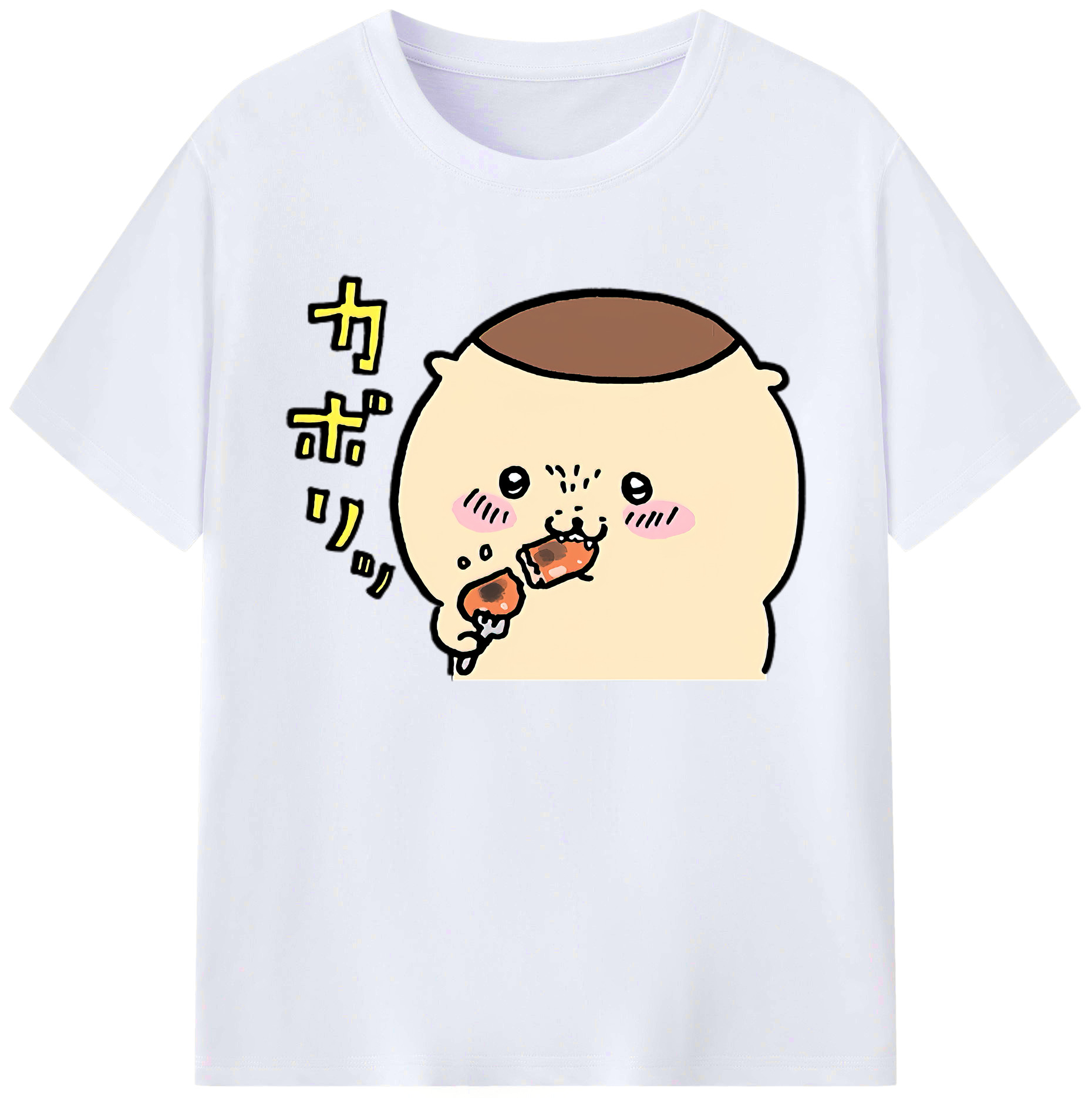 （画像用） ちいかわ くりまんじゅう Chii-kawa kuri manjū 綿100％ メンズ半袖Tシャツ｜肌触りやわらか＆通気性