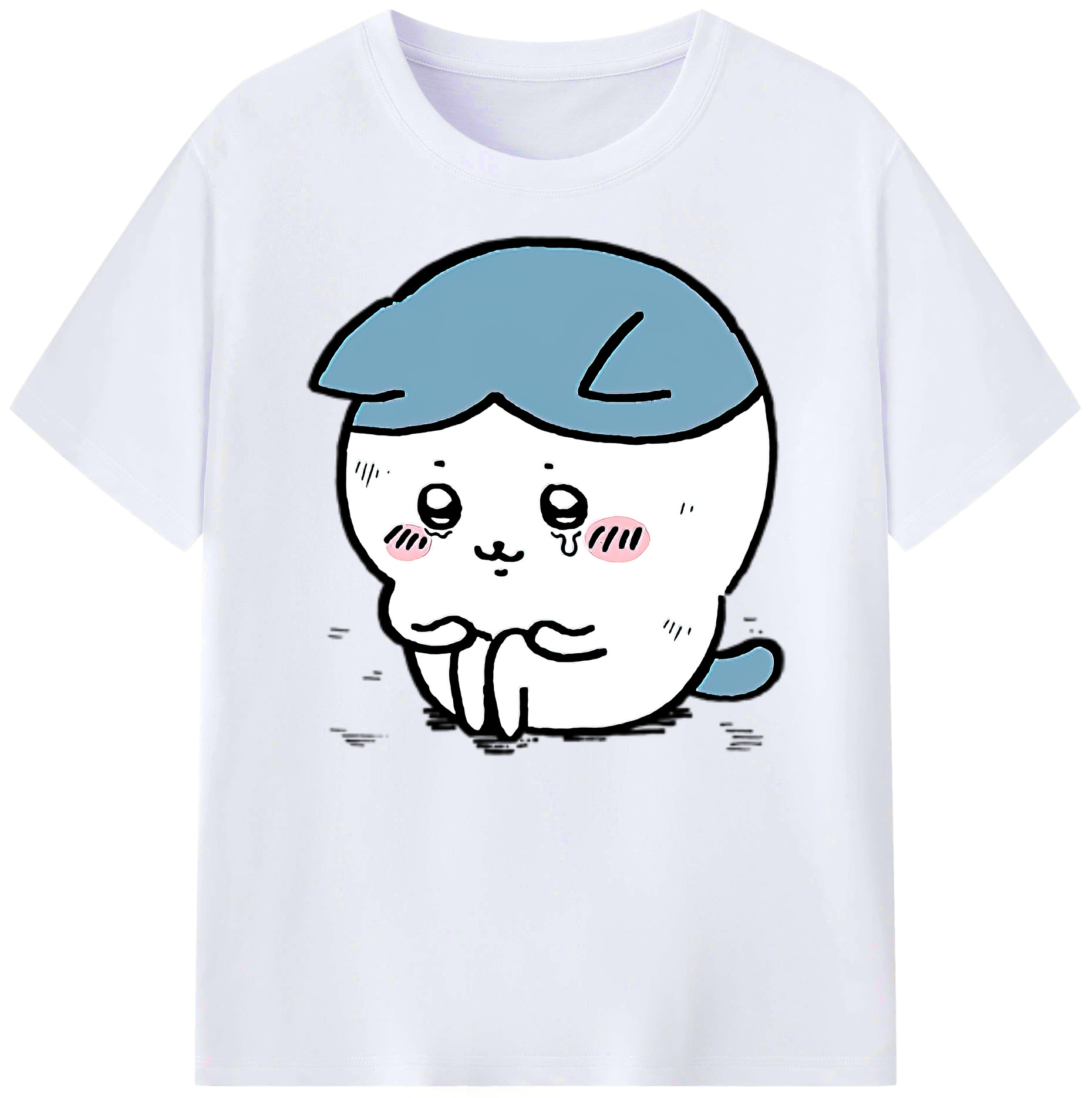 （画像用） ちいかわ ハチワレ Chii-kawa hachiware 綿100％ メンズ半袖Tシャツ｜肌触りやわらか＆通気性