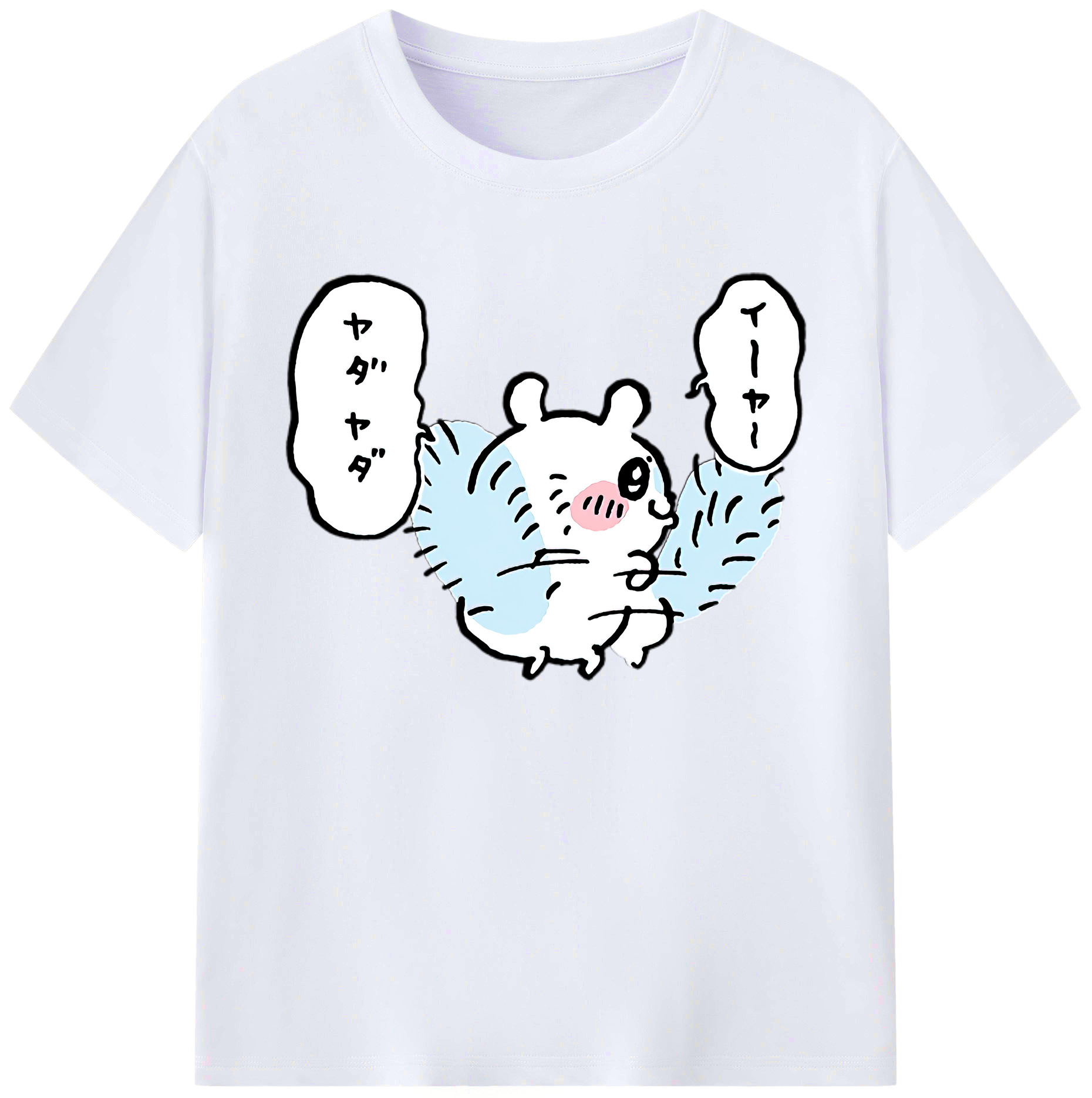 （画像用） ちいかわ モモンガ Chii-kawa Momonga 綿100％ メンズ半袖Tシャツ｜肌触りやわらか＆通気性
