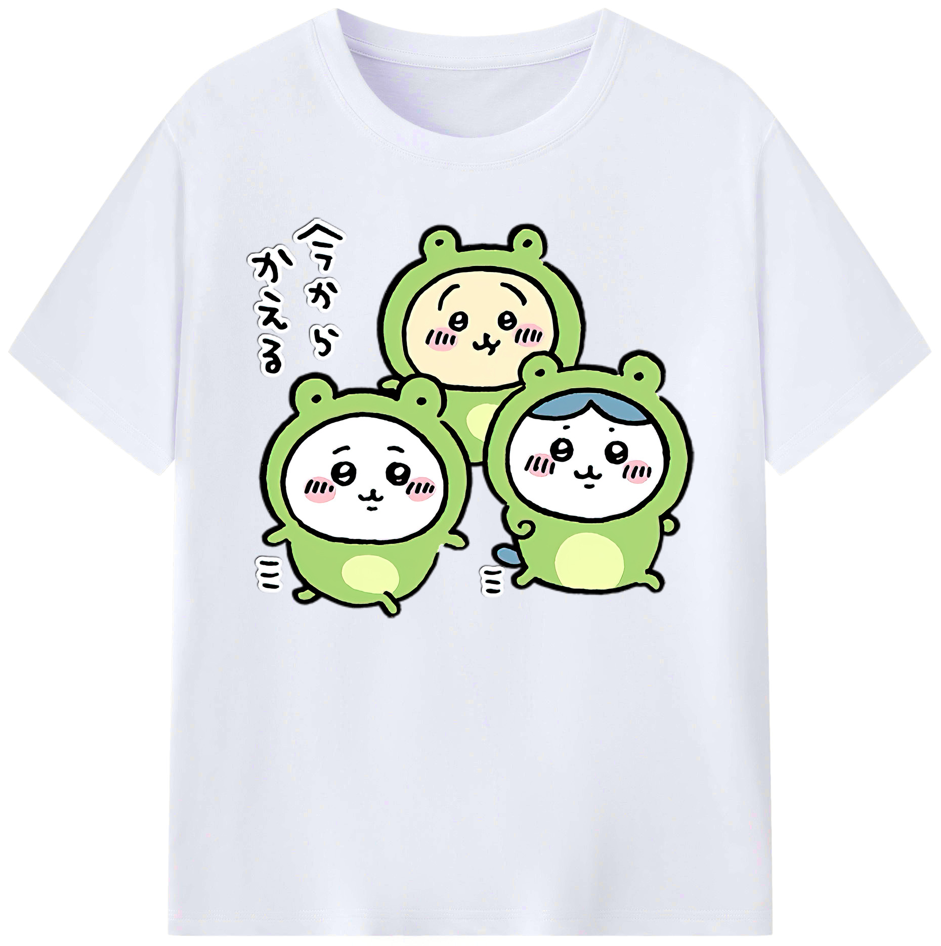 （画像用） ちいかわ ハチワレ Chii-kawa hachiware 綿100％ メンズ半袖Tシャツ｜肌触りやわらか＆通気性