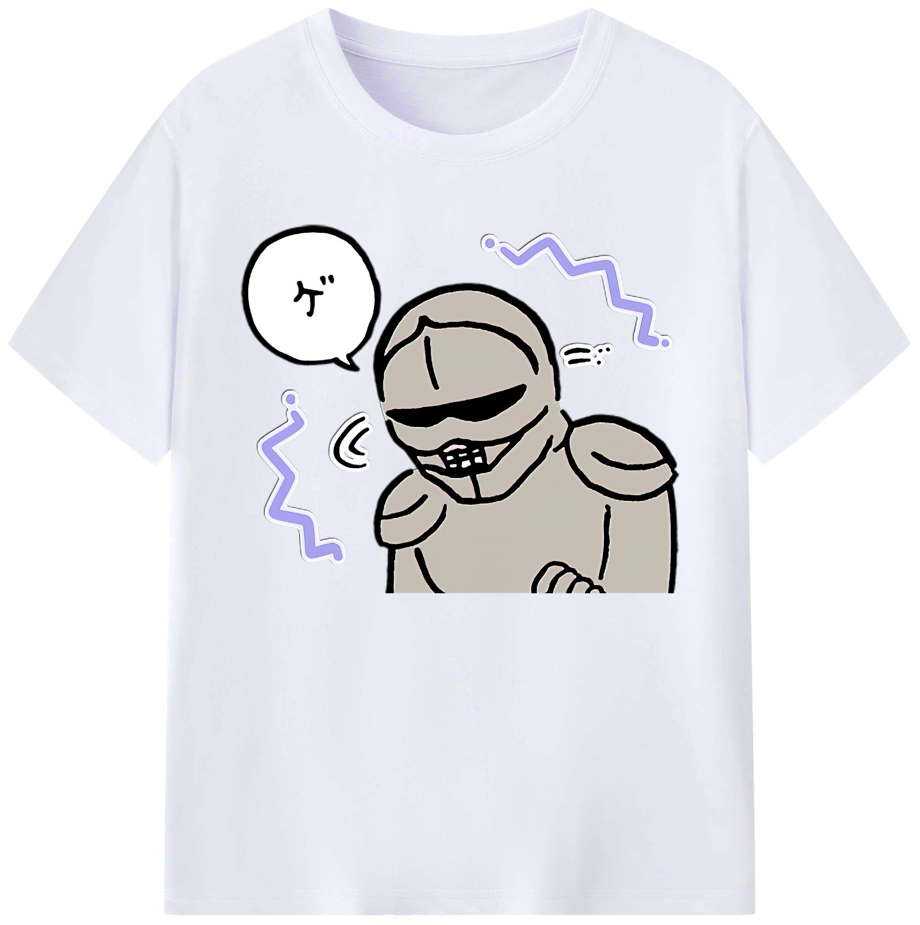（画像用） ちいかわ 労働の鎧さん Chii-kawa Mr. Armor of Labor 綿100％ メンズ半袖Tシャツ｜肌触りやわらか＆通気性