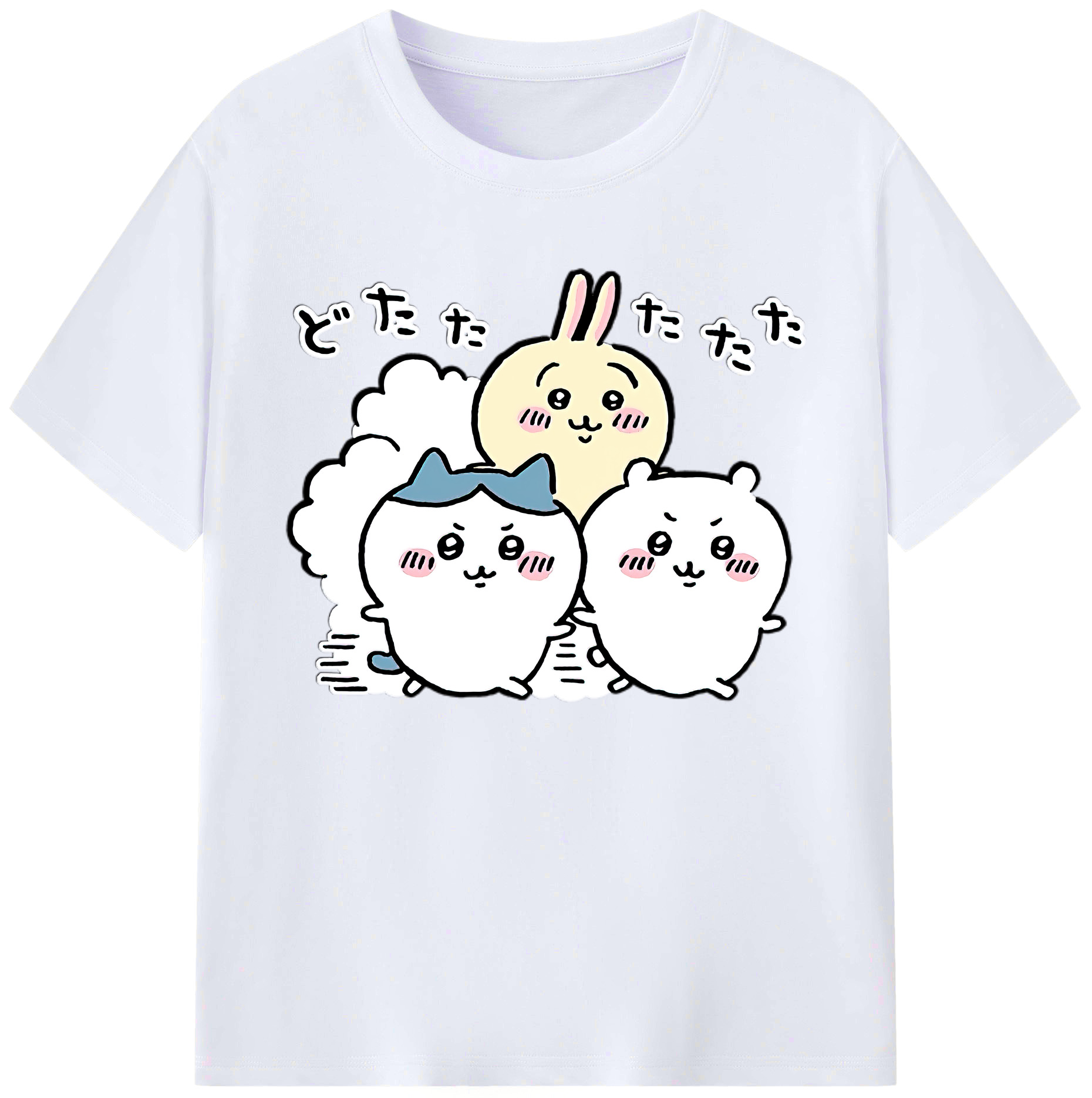 （画像用） ちいかわ ハチワレ Chii-kawa hachiware 綿100％ メンズ半袖Tシャツ｜肌触りやわらか＆通気性