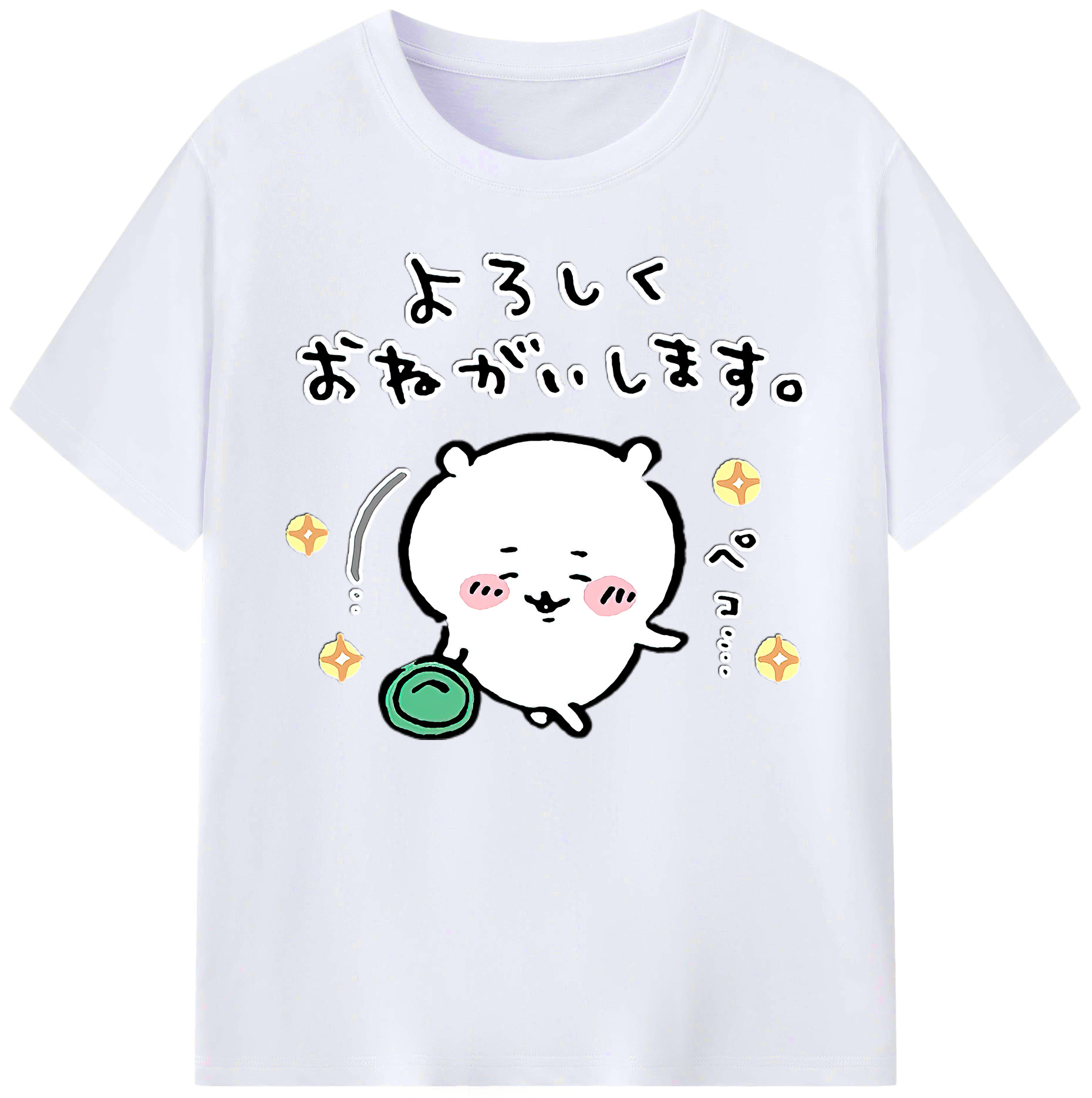 （画像用） ちいかわ ちいかわ Chii-kawa chiikawa 綿100％ メンズ半袖Tシャツ｜肌触りやわらか＆通気性