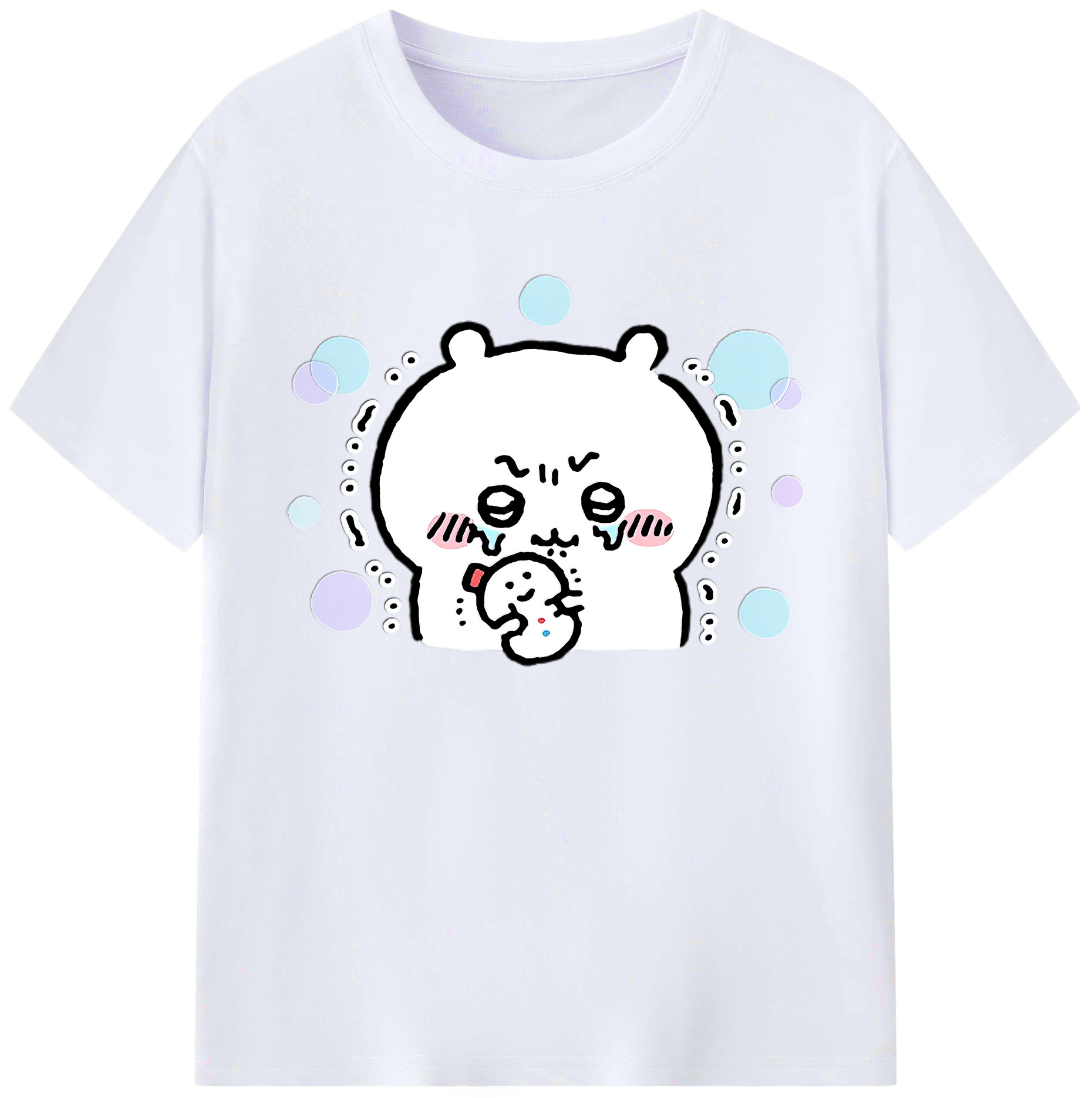 （画像用） ちいかわ ちいかわ Chii-kawa chiikawa 綿100％ メンズ半袖Tシャツ｜肌触りやわらか＆通気性