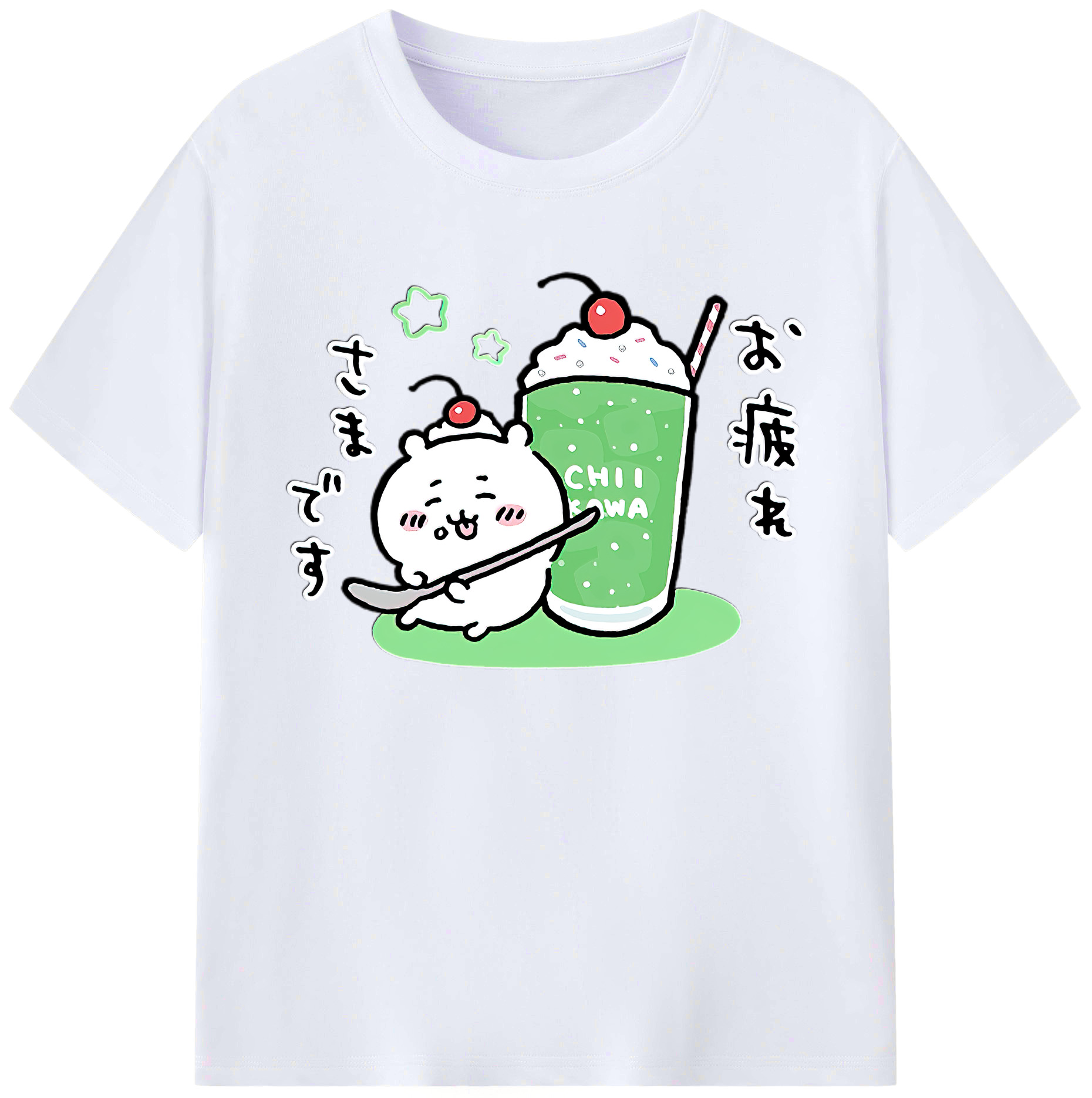 （画像用） ちいかわ ちいかわ Chii-kawa chiikawa 綿100％ メンズ半袖Tシャツ｜肌触りやわらか＆通気性