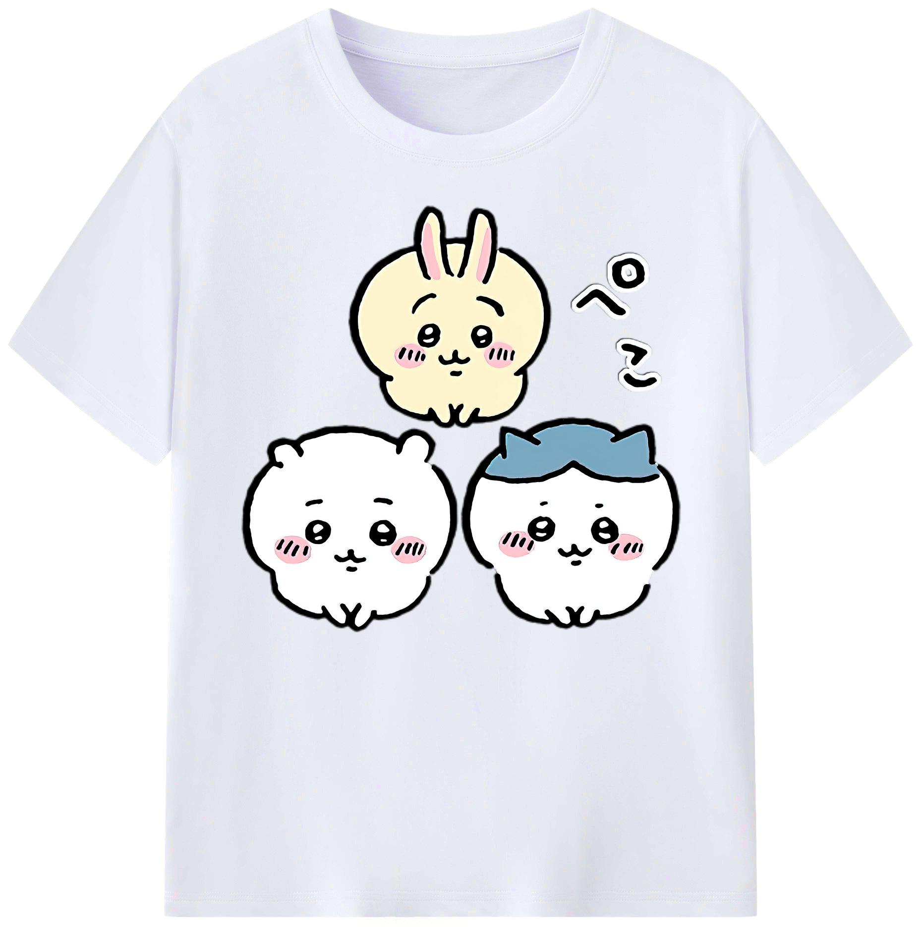 （画像用） ちいかわ うさぎ Chii-kawa usagi 綿100％ メンズ半袖Tシャツ｜肌触りやわらか＆通気性