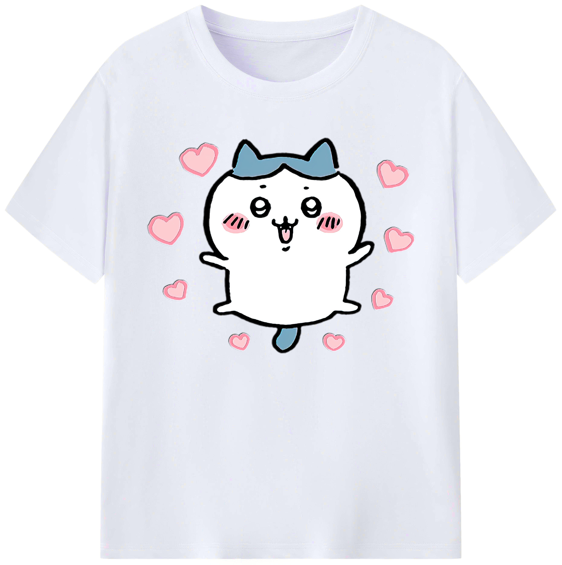 （画像用） ちいかわ ハチワレ Chii-kawa hachiware 綿100％ メンズ半袖Tシャツ｜肌触りやわらか＆通気性