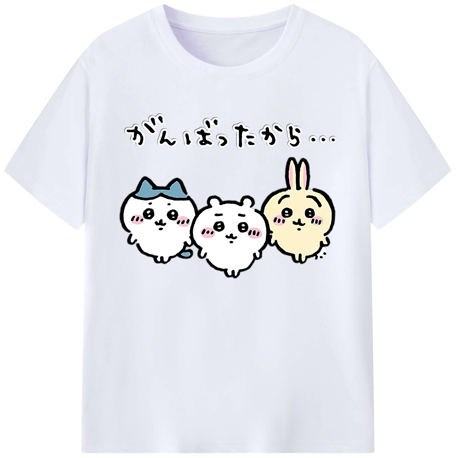 （画像用） ちいかわ ハチワレ Chii-kawa hachiware 綿100％ メンズ半袖Tシャツ｜肌触りやわらか＆通気性