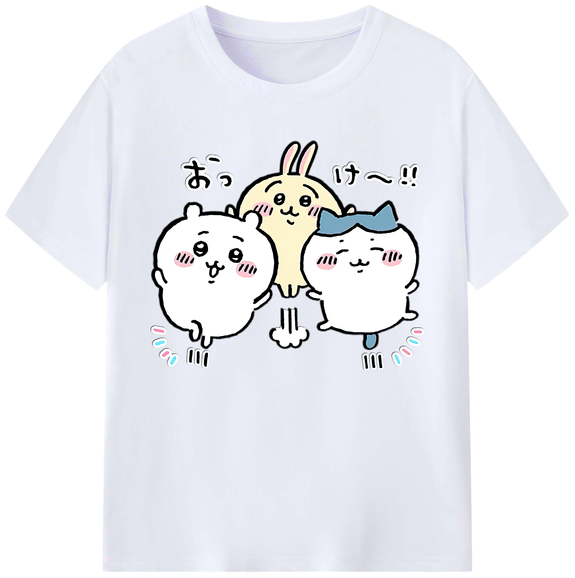 （画像用） ちいかわ ちいかわ Chii-kawa chiikawa 綿100％ メンズ半袖Tシャツ｜肌触りやわらか＆通気性