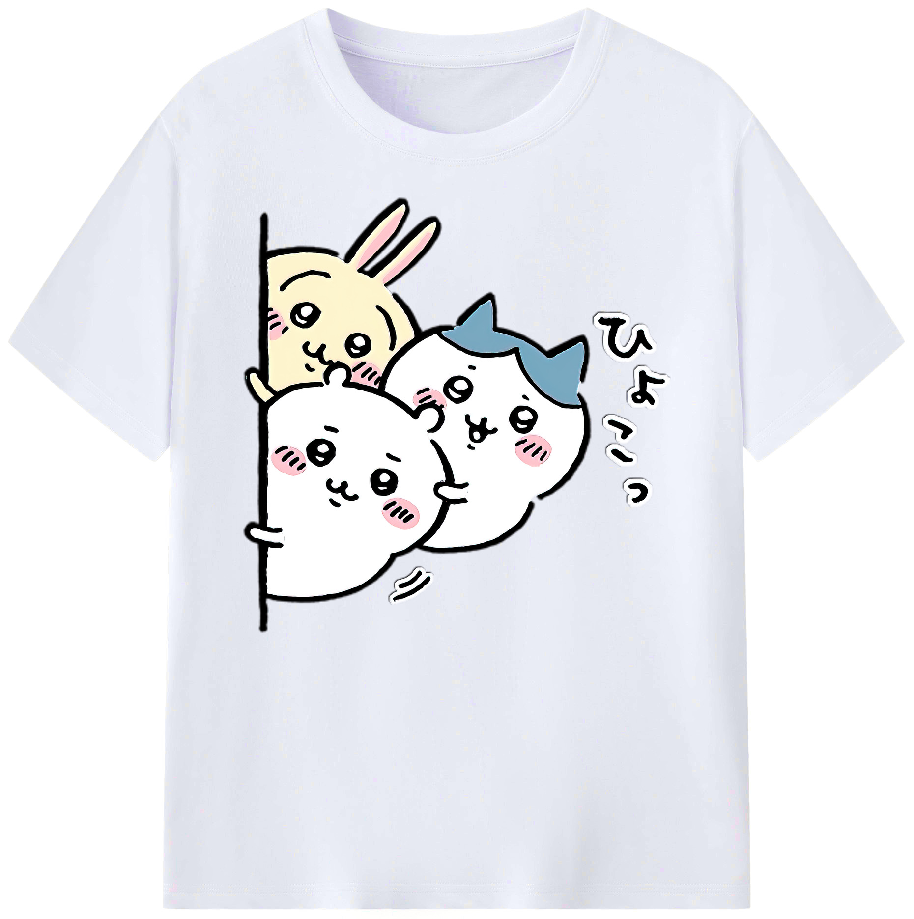 （画像用） ちいかわ うさぎ Chii-kawa usagi 綿100％ メンズ半袖Tシャツ｜肌触りやわらか＆通気性