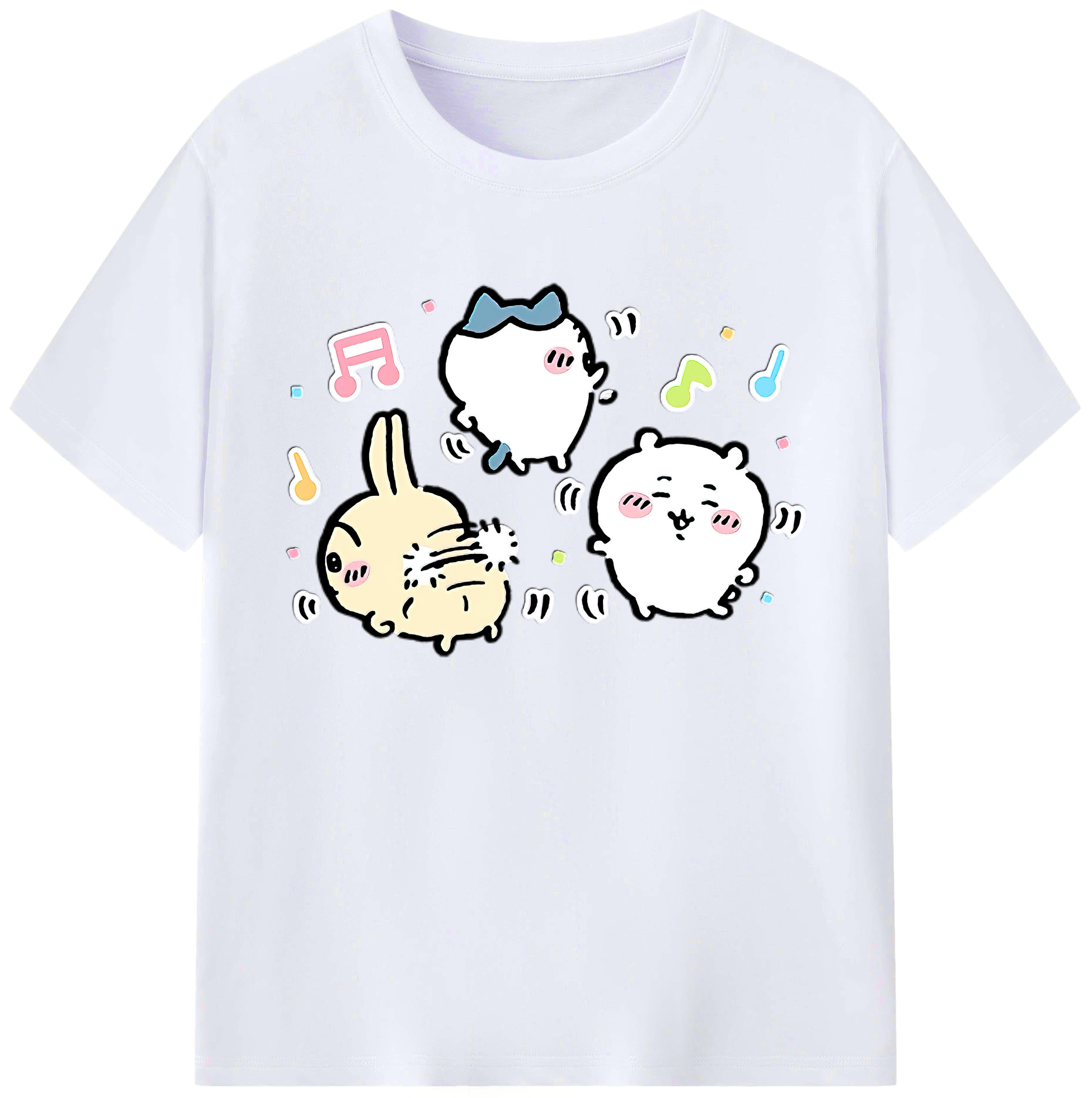 （画像用） ちいかわ うさぎ Chii-kawa usagi 綿100％ メンズ半袖Tシャツ｜肌触りやわらか＆通気性
