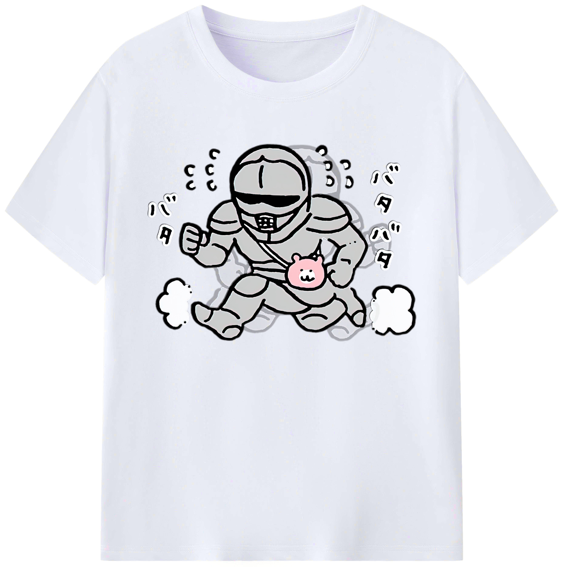 （画像用） ちいかわ 労働の鎧さん Chii-kawa Mr. Armor of Labor 綿100％ メンズ半袖Tシャツ｜肌触りやわらか＆通気性