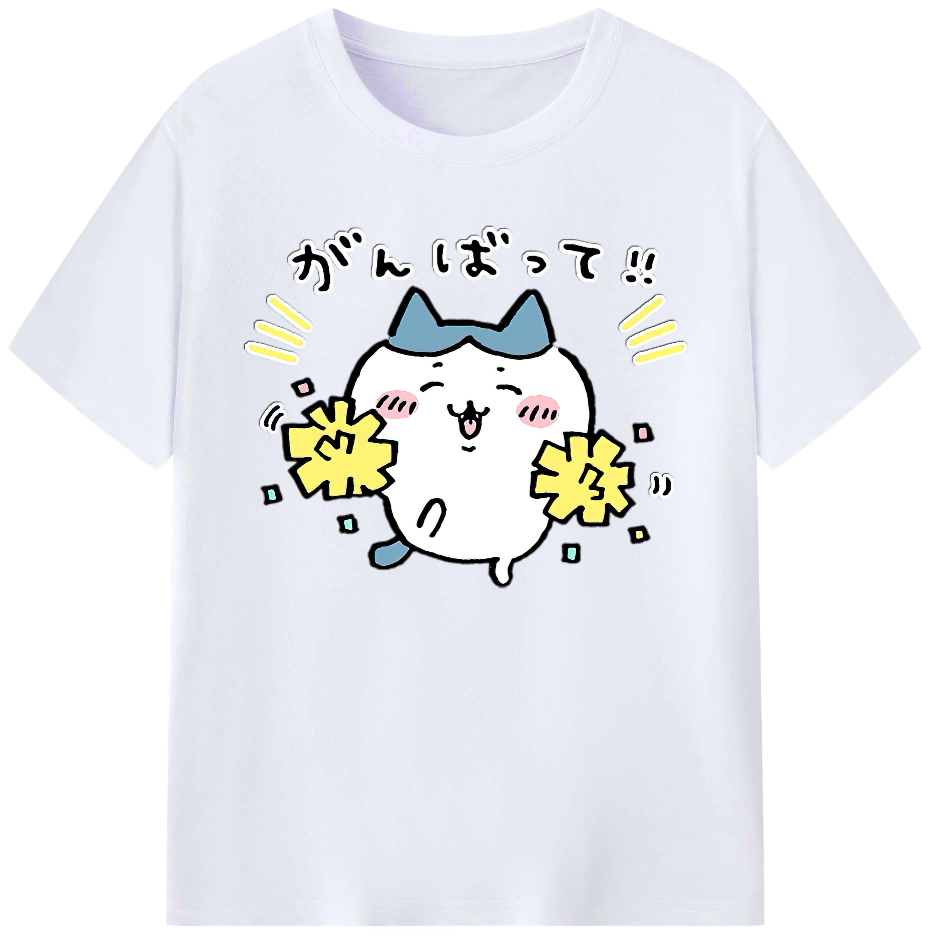 （画像用） ちいかわ ハチワレ Chii-kawa hachiware 綿100％ メンズ半袖Tシャツ｜肌触りやわらか＆通気性