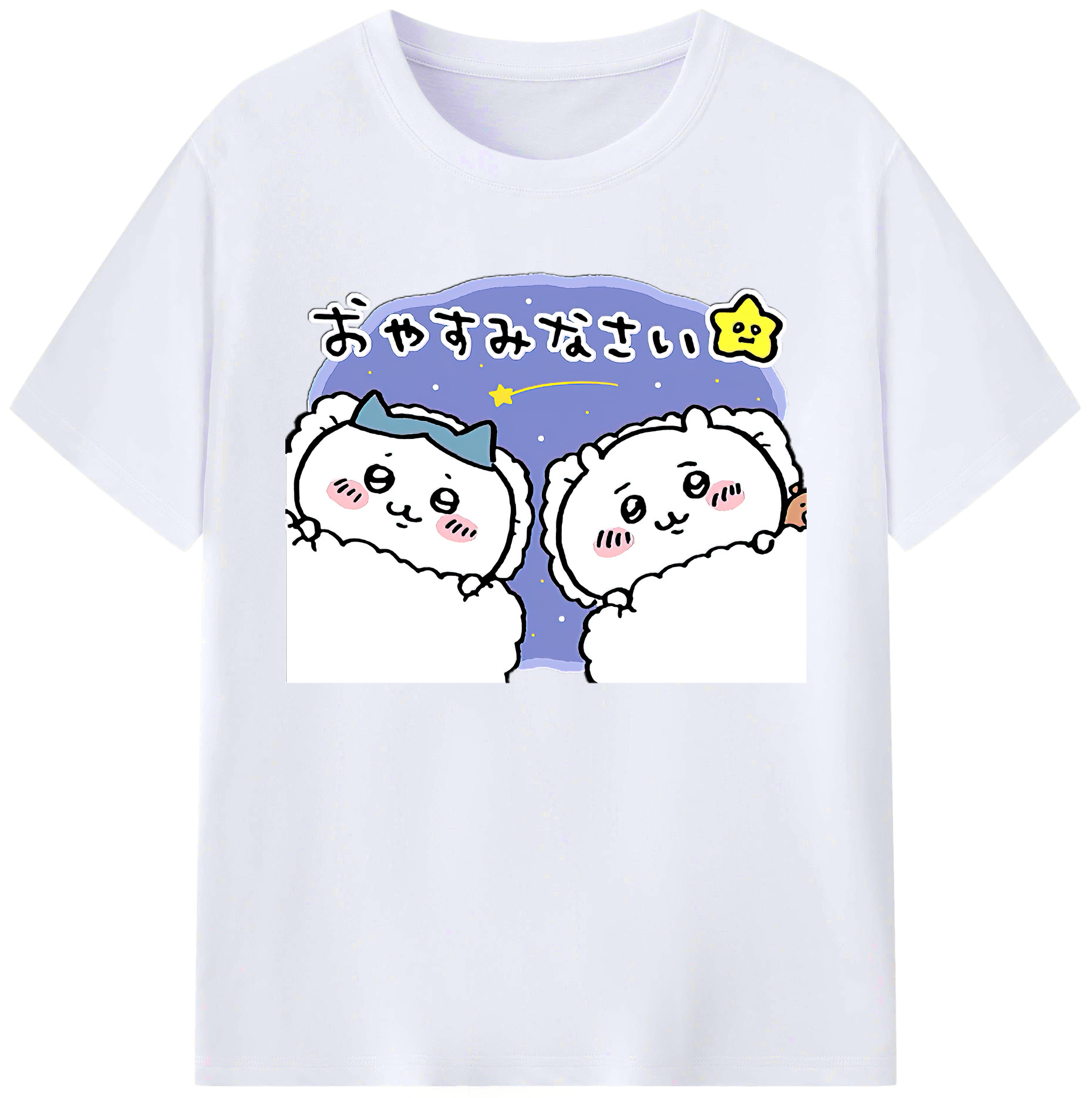（画像用） ちいかわ ハチワレ Chii-kawa hachiware 綿100％ メンズ半袖Tシャツ｜肌触りやわらか＆通気性