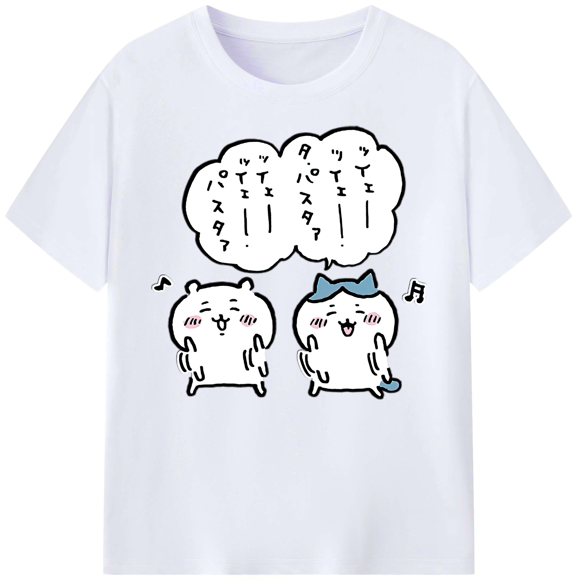 （画像用） ちいかわ ハチワレ Chii-kawa hachiware 綿100％ メンズ半袖Tシャツ｜肌触りやわらか＆通気性