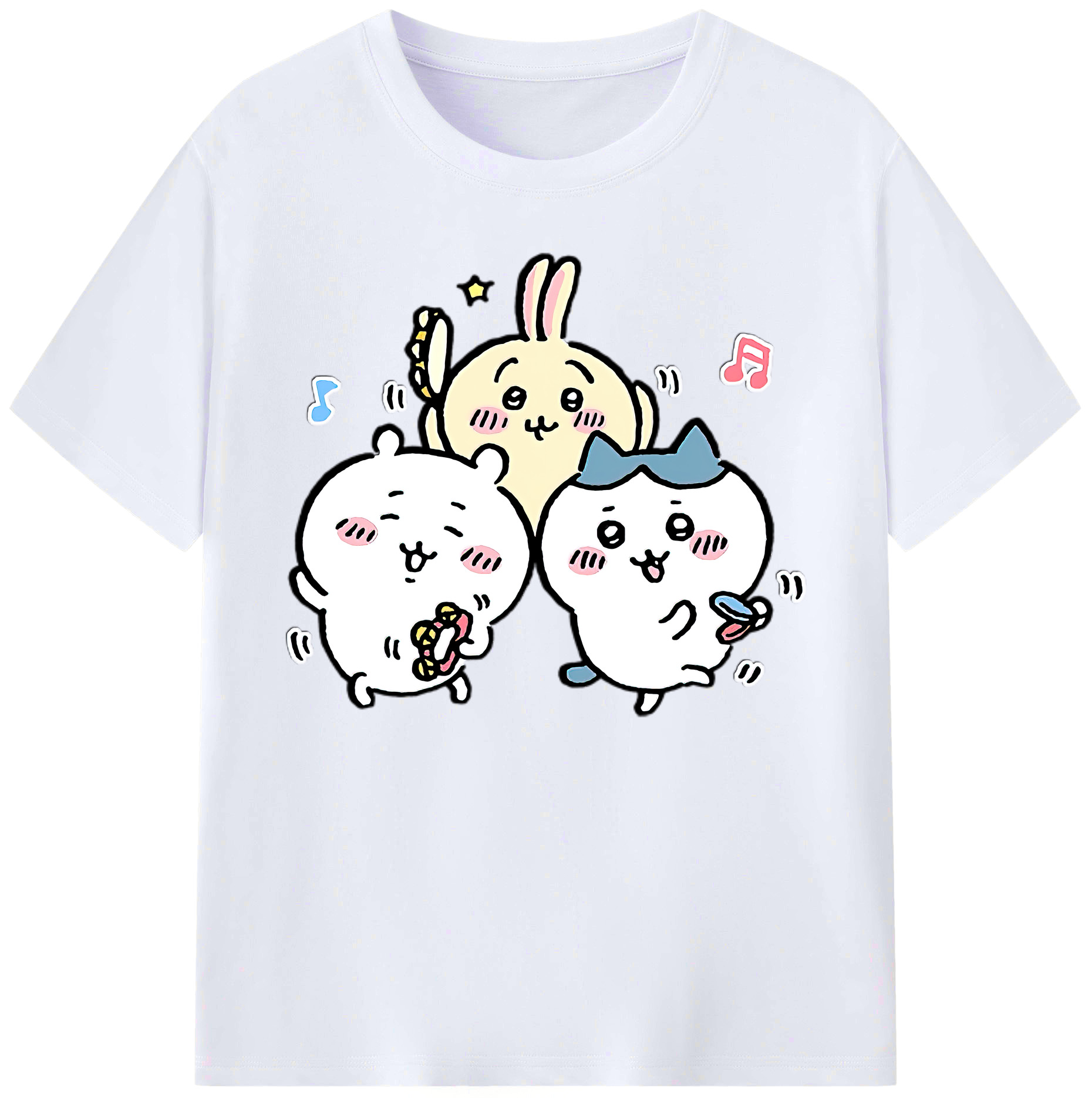 （画像用） ちいかわ ハチワレ Chii-kawa hachiware 綿100％ メンズ半袖Tシャツ｜肌触りやわらか＆通気性