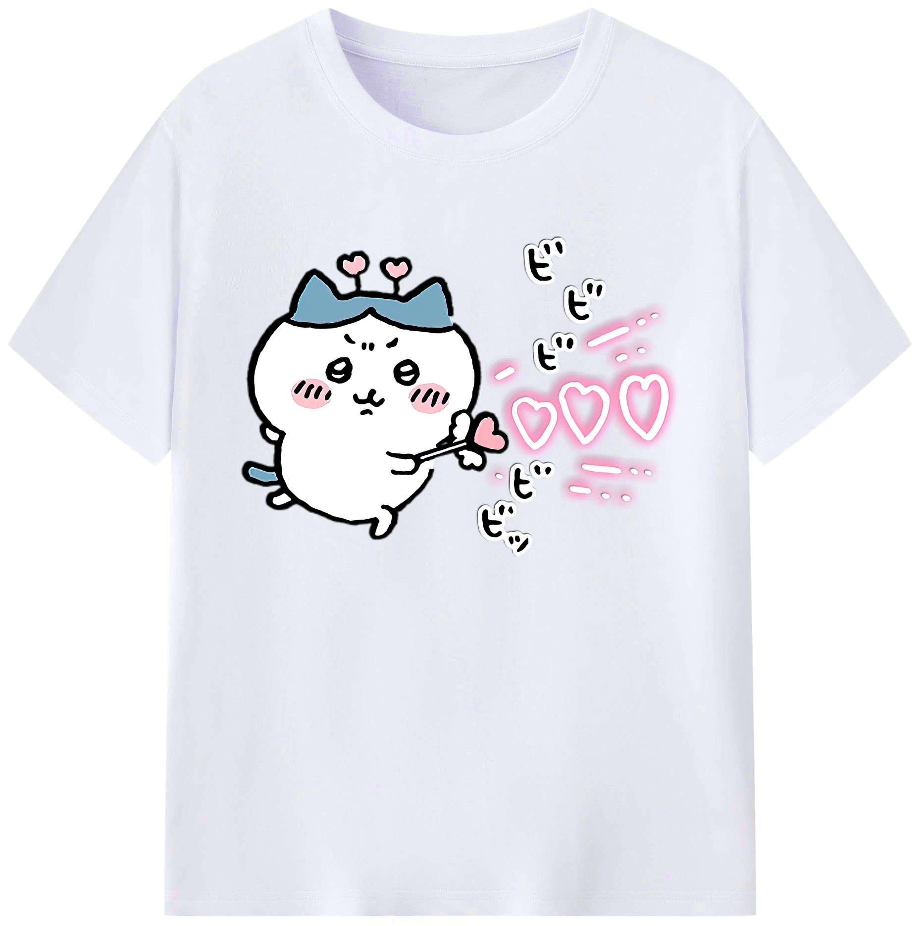 （画像用） ちいかわ ハチワレ Chii-kawa hachiware 綿100％ メンズ半袖Tシャツ｜肌触りやわらか＆通気性