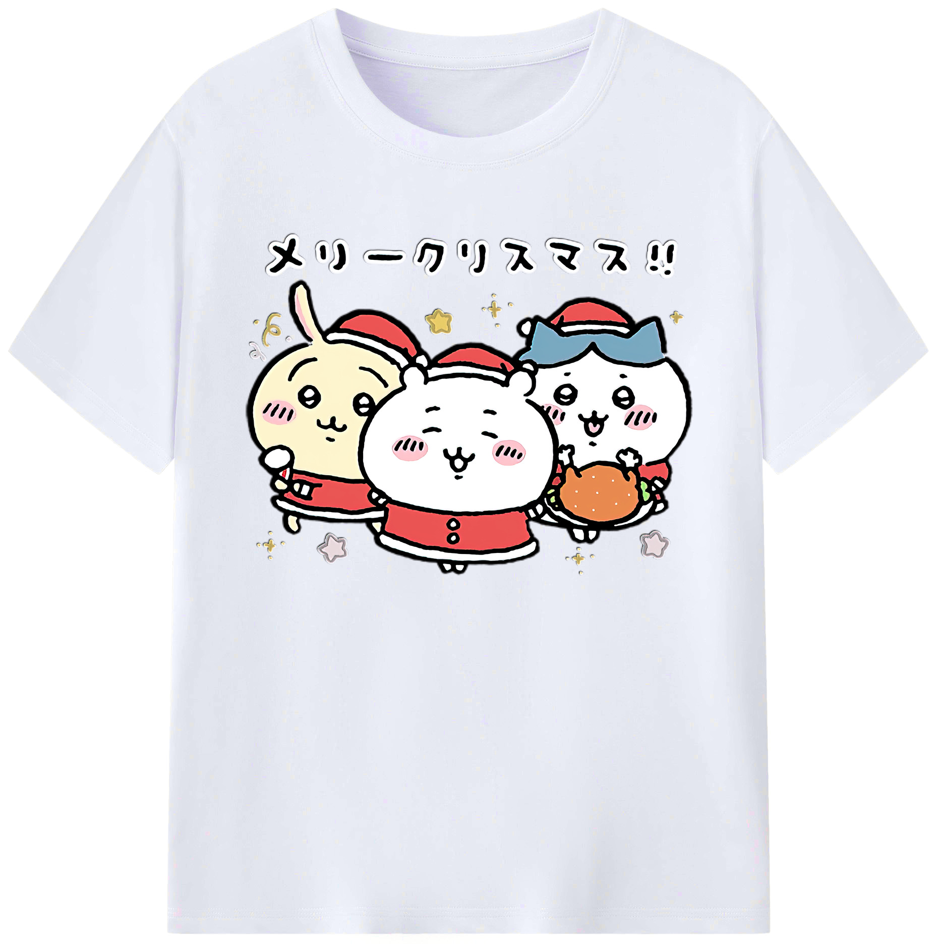 （画像用） ちいかわ ハチワレ Chii-kawa hachiware 綿100％ メンズ半袖Tシャツ｜肌触りやわらか＆通気性