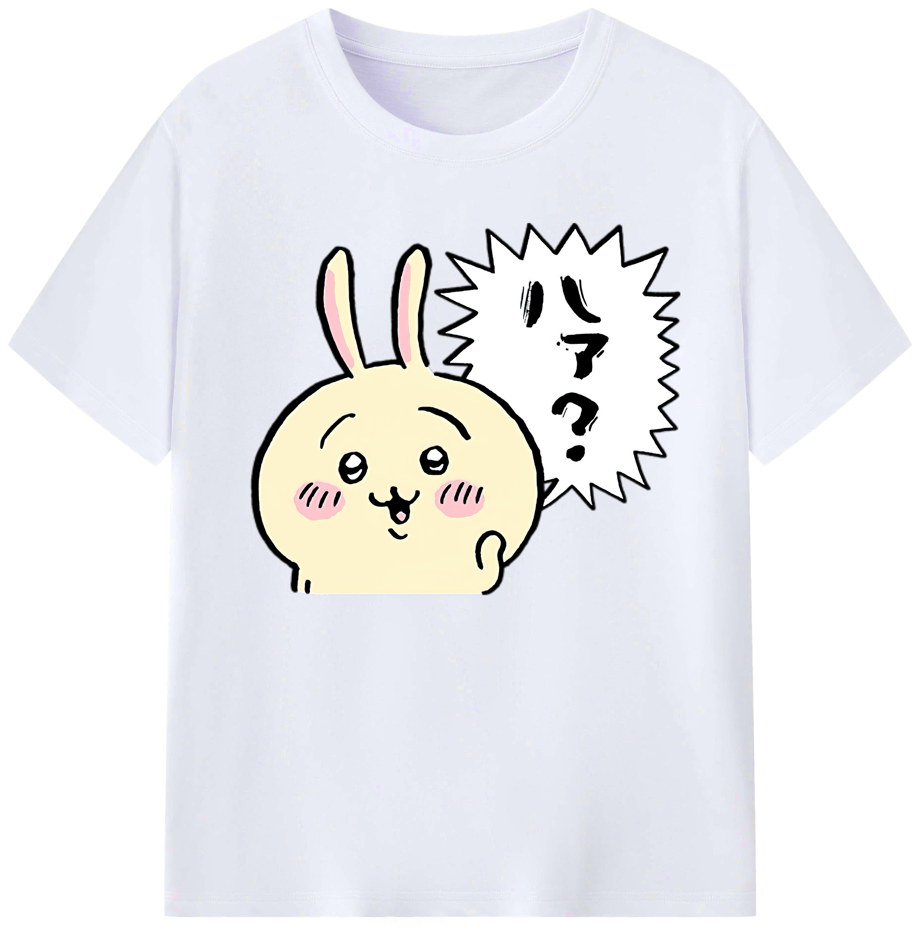（画像用） ちいかわ うさぎ Chii-kawa usagi 綿100％ メンズ半袖Tシャツ｜肌触りやわらか＆通気性