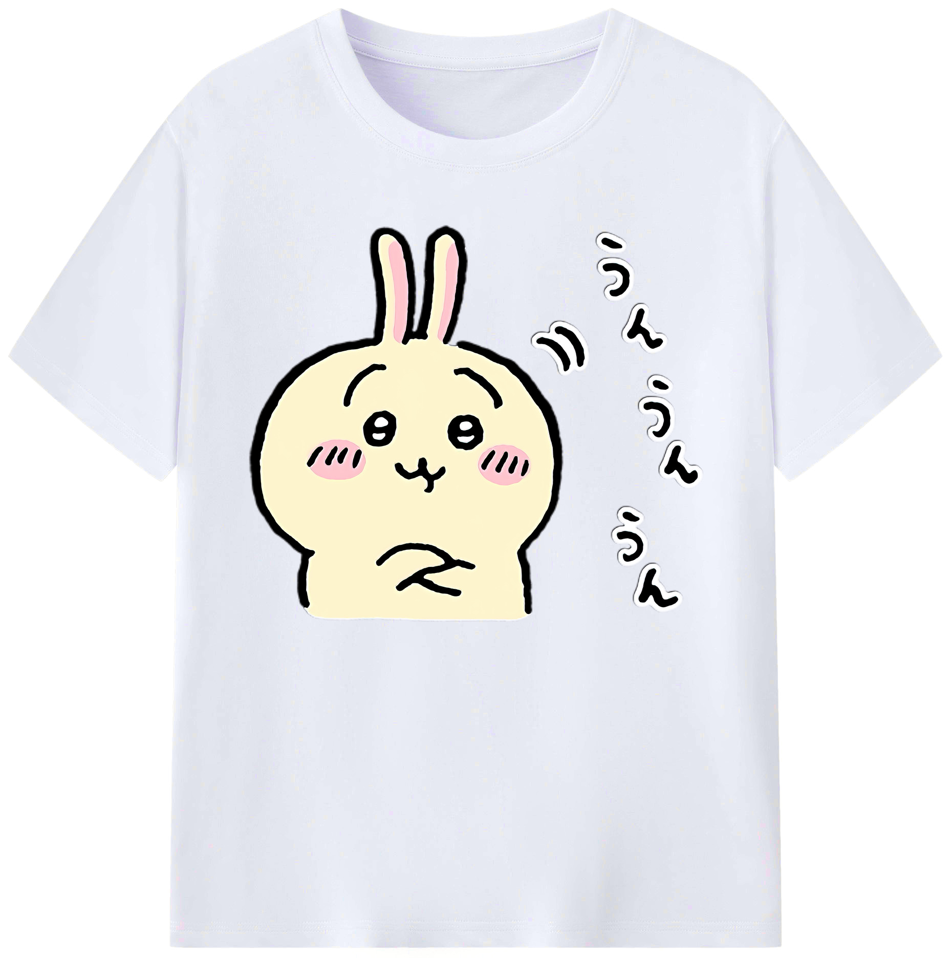 （画像用） ちいかわ うさぎ Chii-kawa usagi 綿100％ メンズ半袖Tシャツ｜肌触りやわらか＆通気性