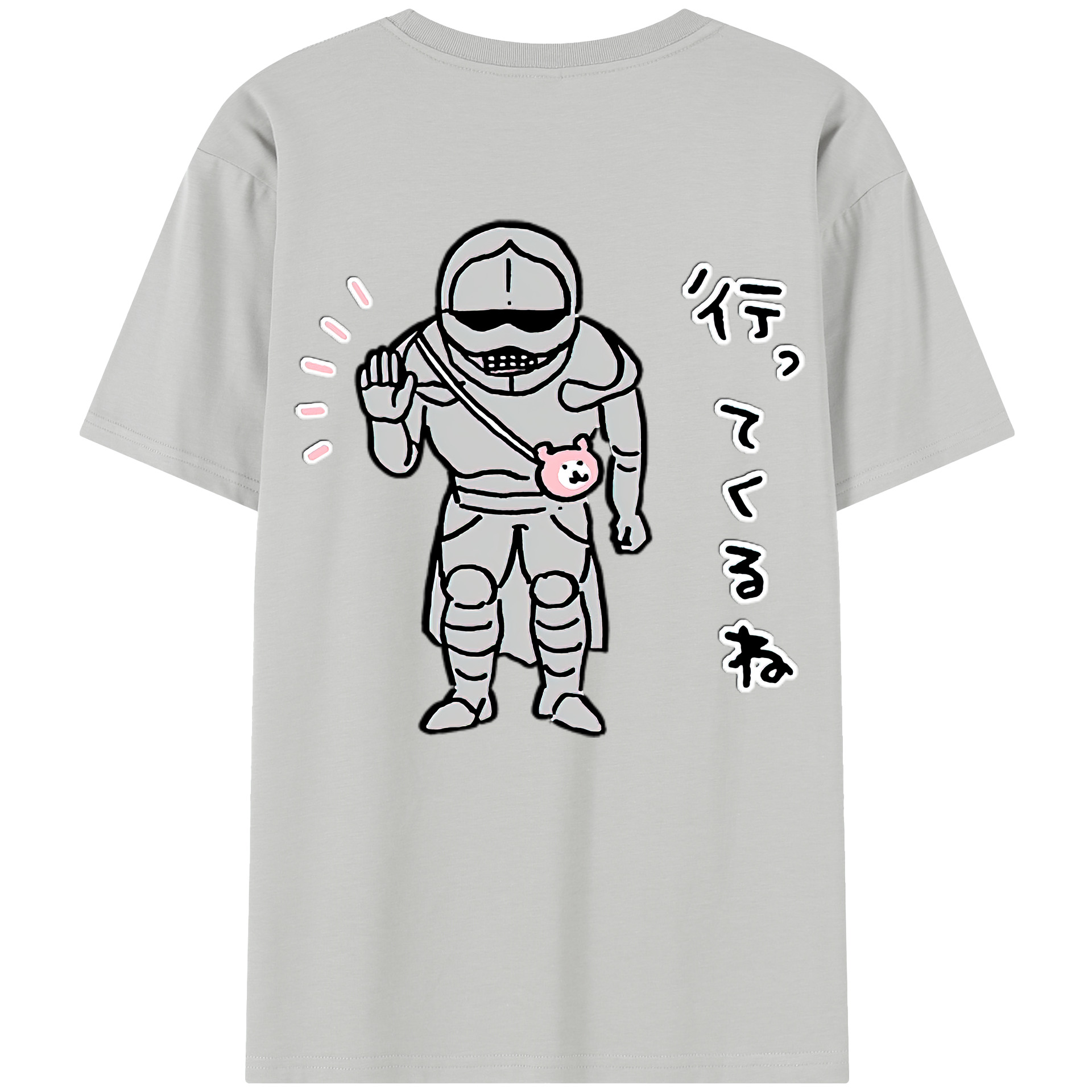 （画像用） ちいかわ 労働の鎧さん Chii-kawa Mr. Armor of Labor レディース半袖Tシャツ(バックプリント)